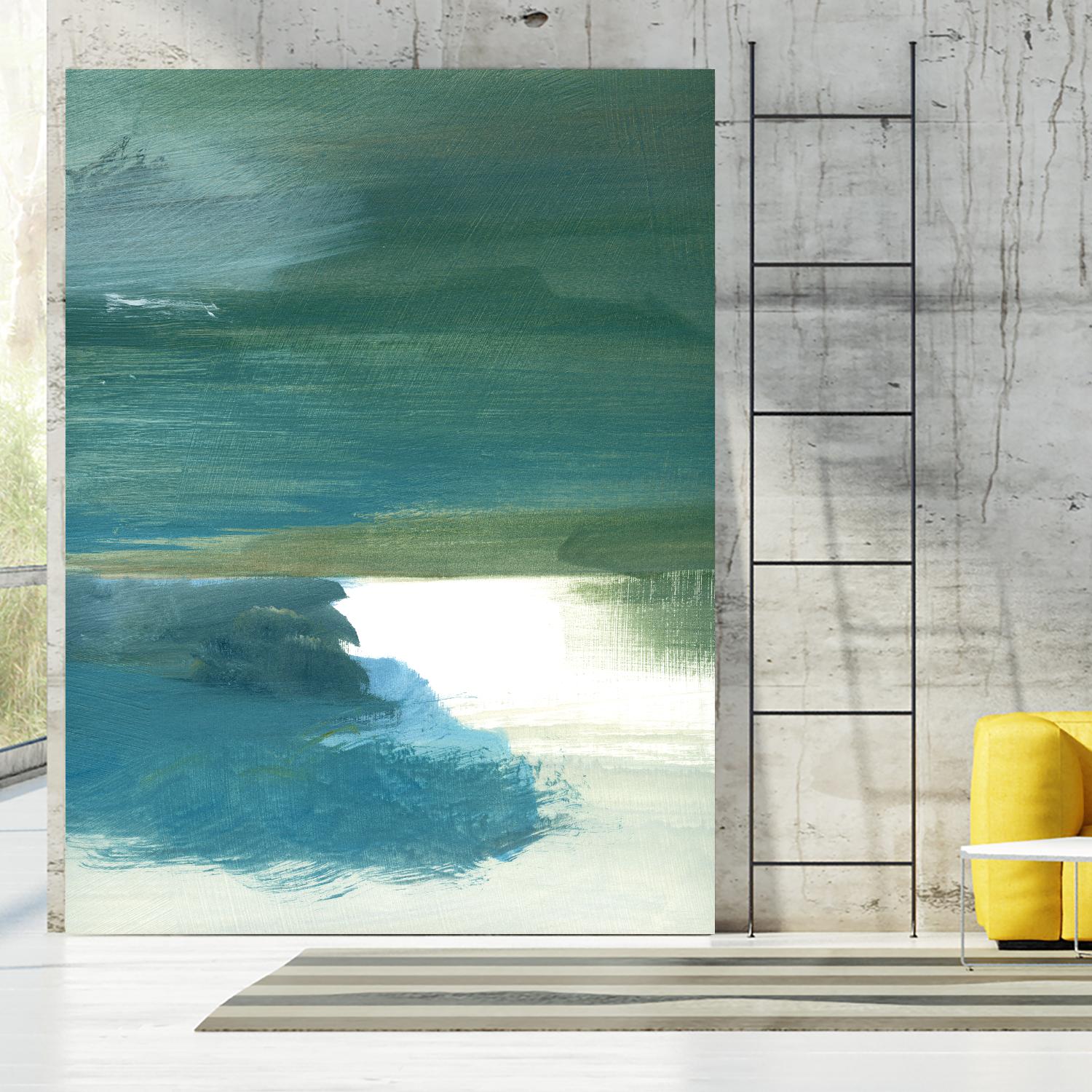 Coastal Seascapes C by THE Studio on GIANT ART - green abstract