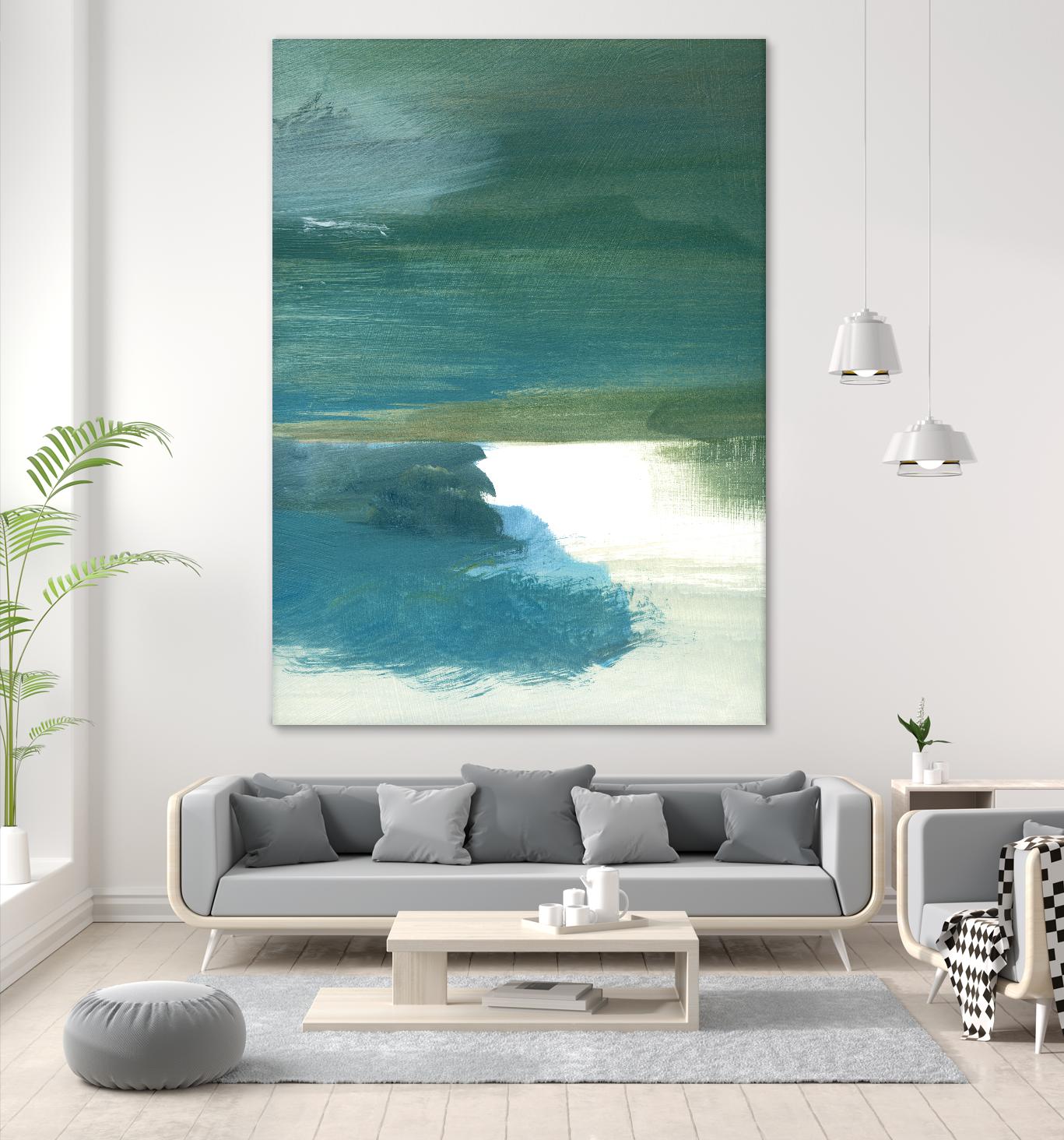 Coastal Seascapes C by THE Studio on GIANT ART - green abstract