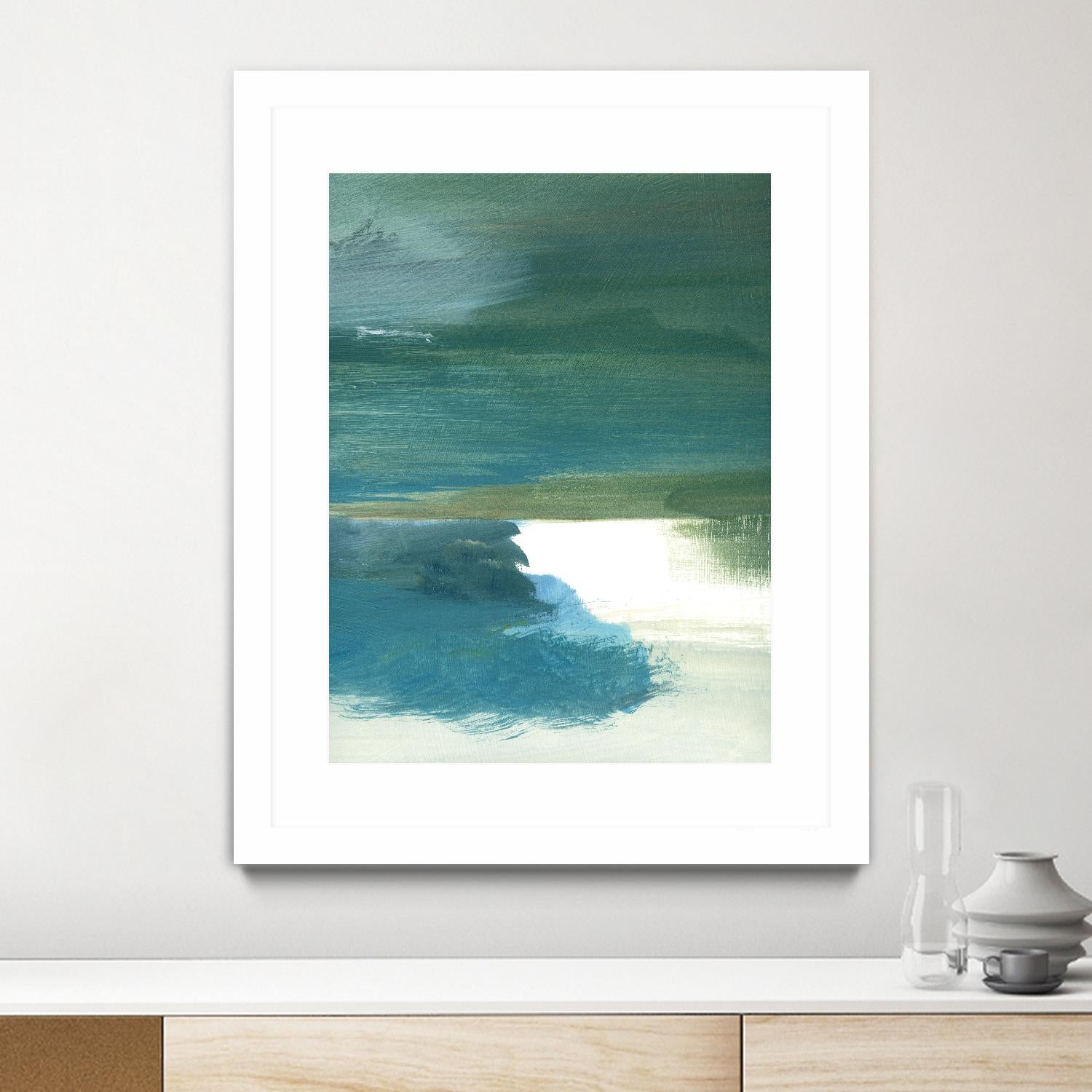 Coastal Seascapes C by THE Studio on GIANT ART - green abstract print beach house