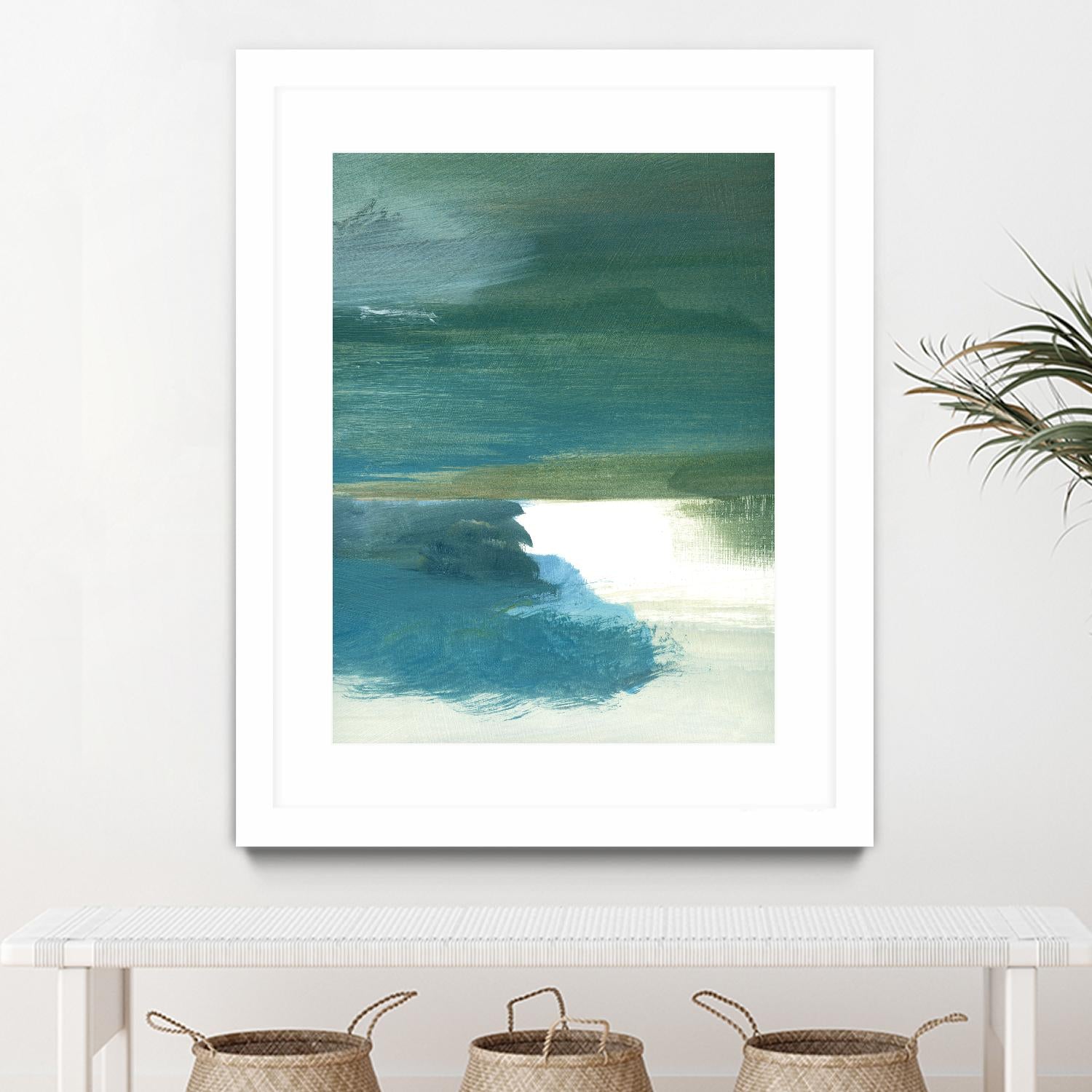 Coastal Seascapes C by THE Studio on GIANT ART - green abstract print beach house