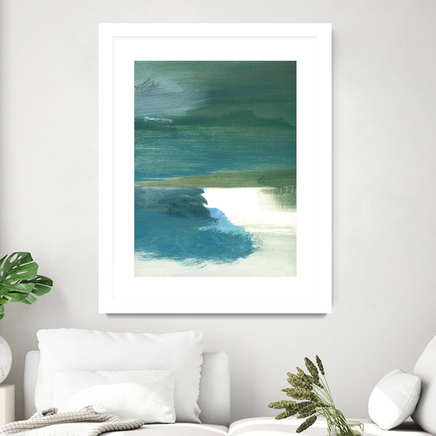 Coastal Seascapes C by THE Studio on GIANT ART - green abstract print beach house