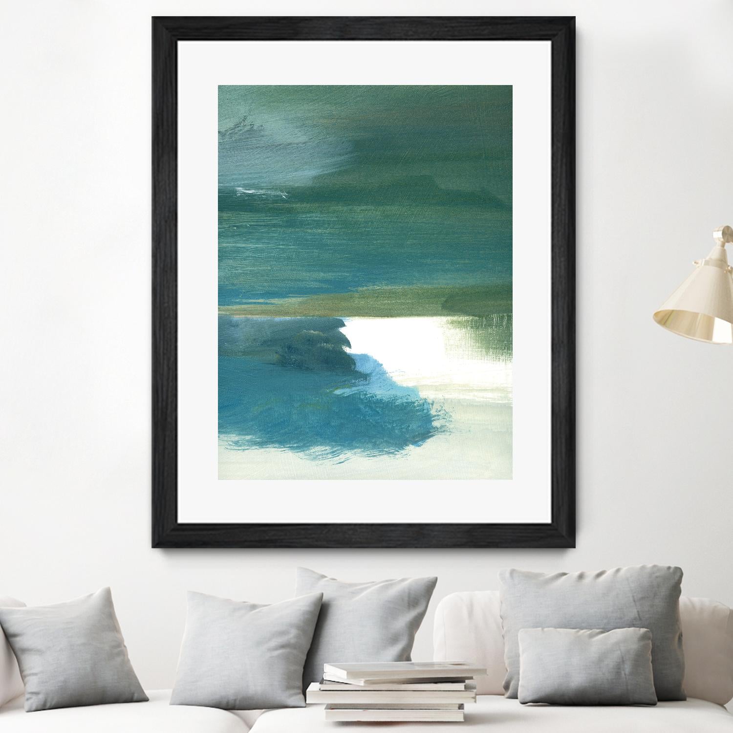 Coastal Seascapes C by THE Studio on GIANT ART - green abstract print beach house