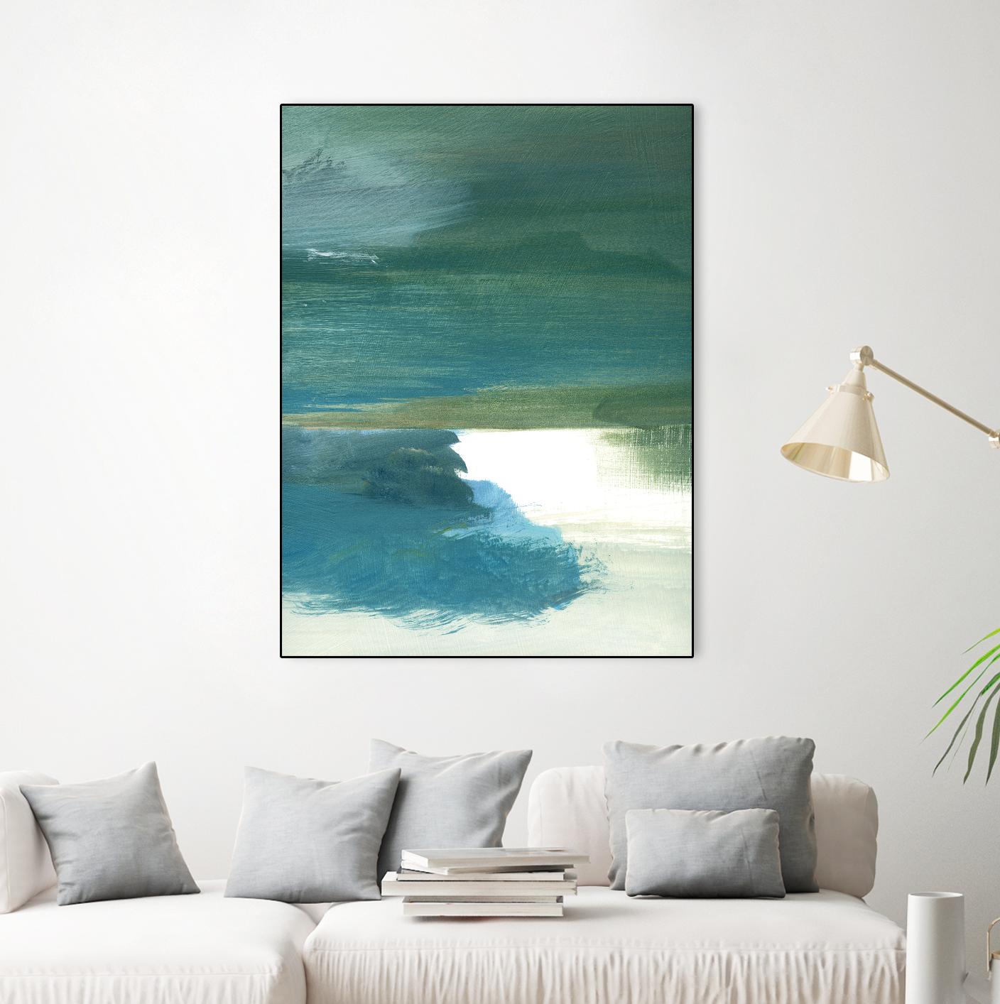Coastal Seascapes C by THE Studio on GIANT ART - green abstract