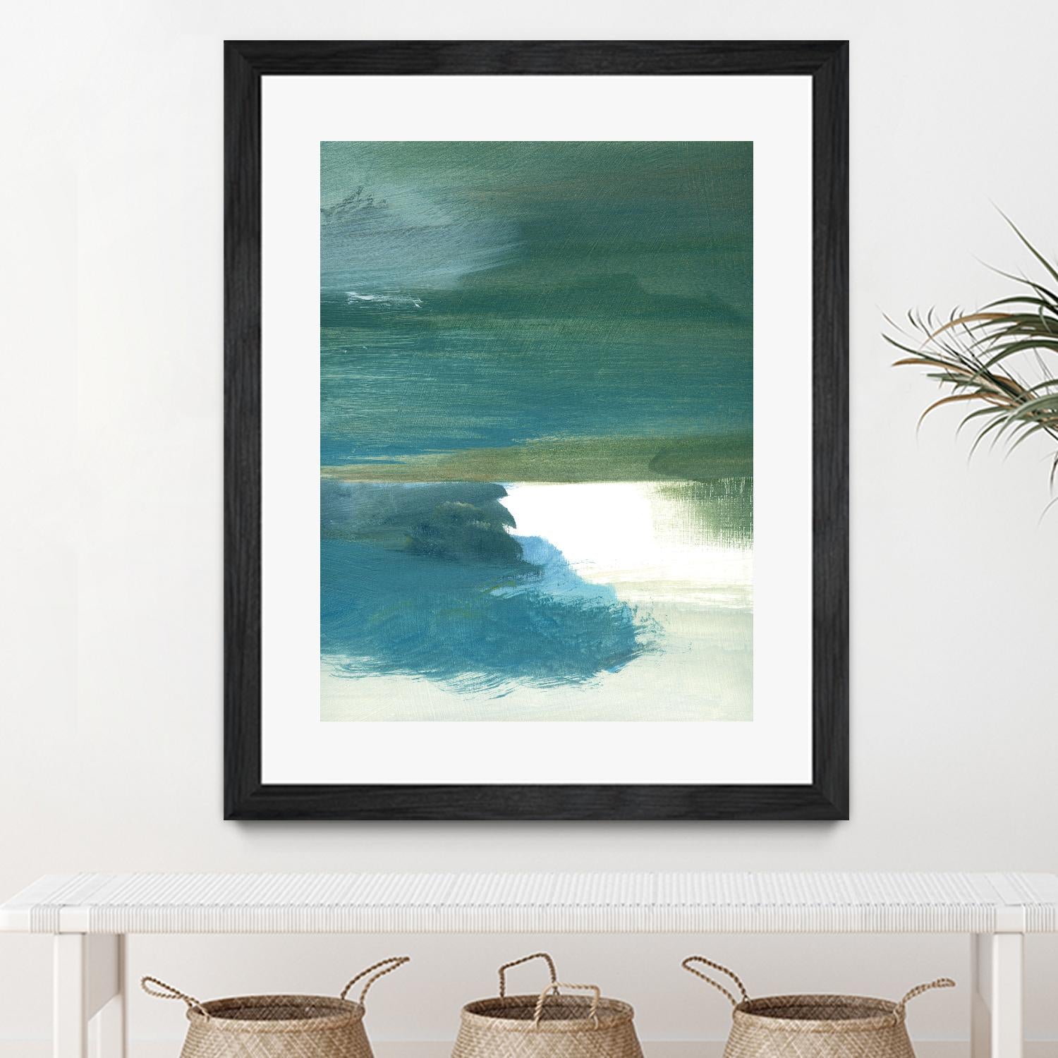 Coastal Seascapes C by THE Studio on GIANT ART - green abstract print beach house