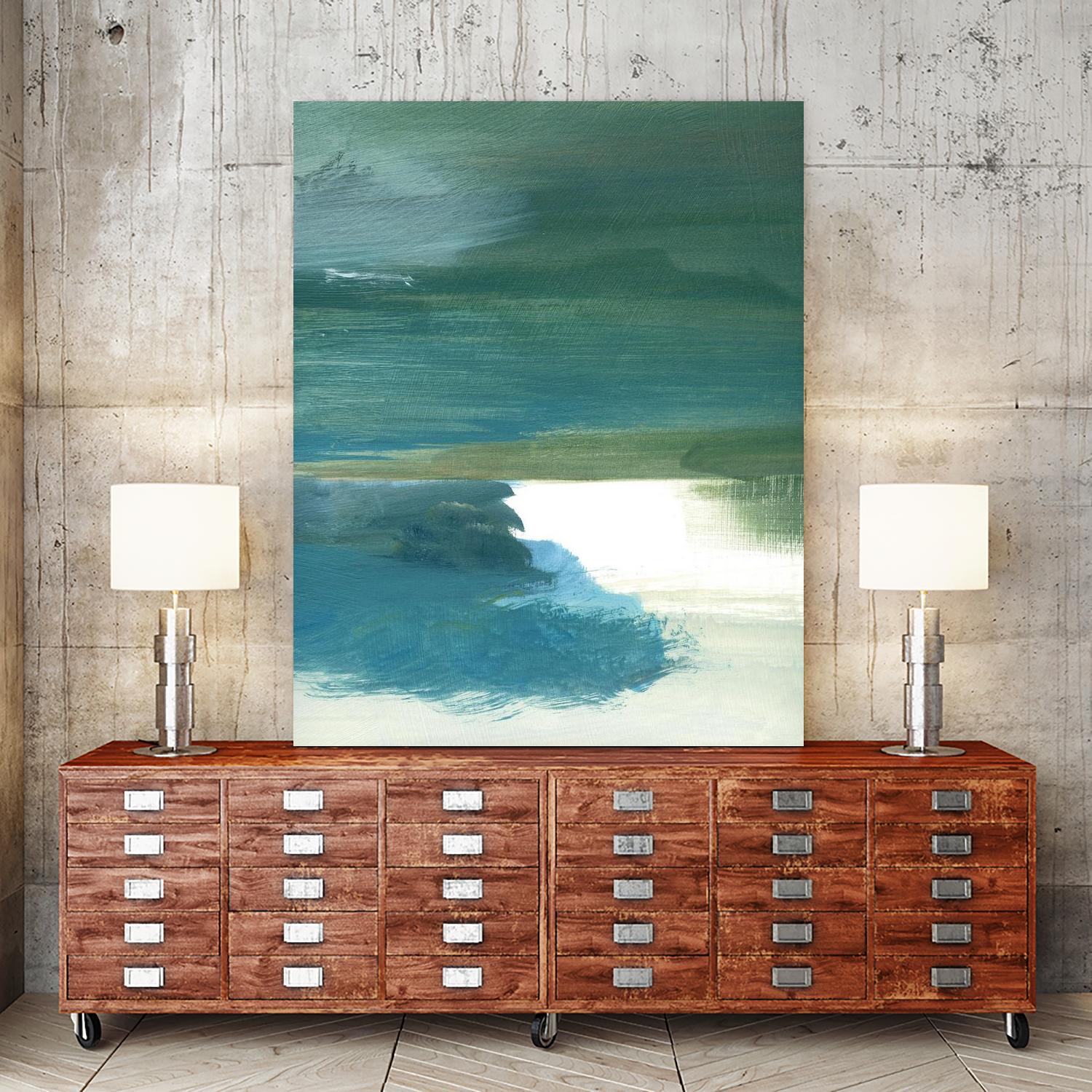 Coastal Seascapes C by THE Studio on GIANT ART - green abstract print beach house