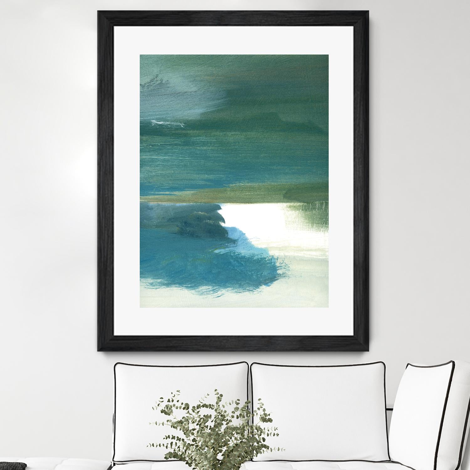 Coastal Seascapes C by THE Studio on GIANT ART - green abstract print beach house