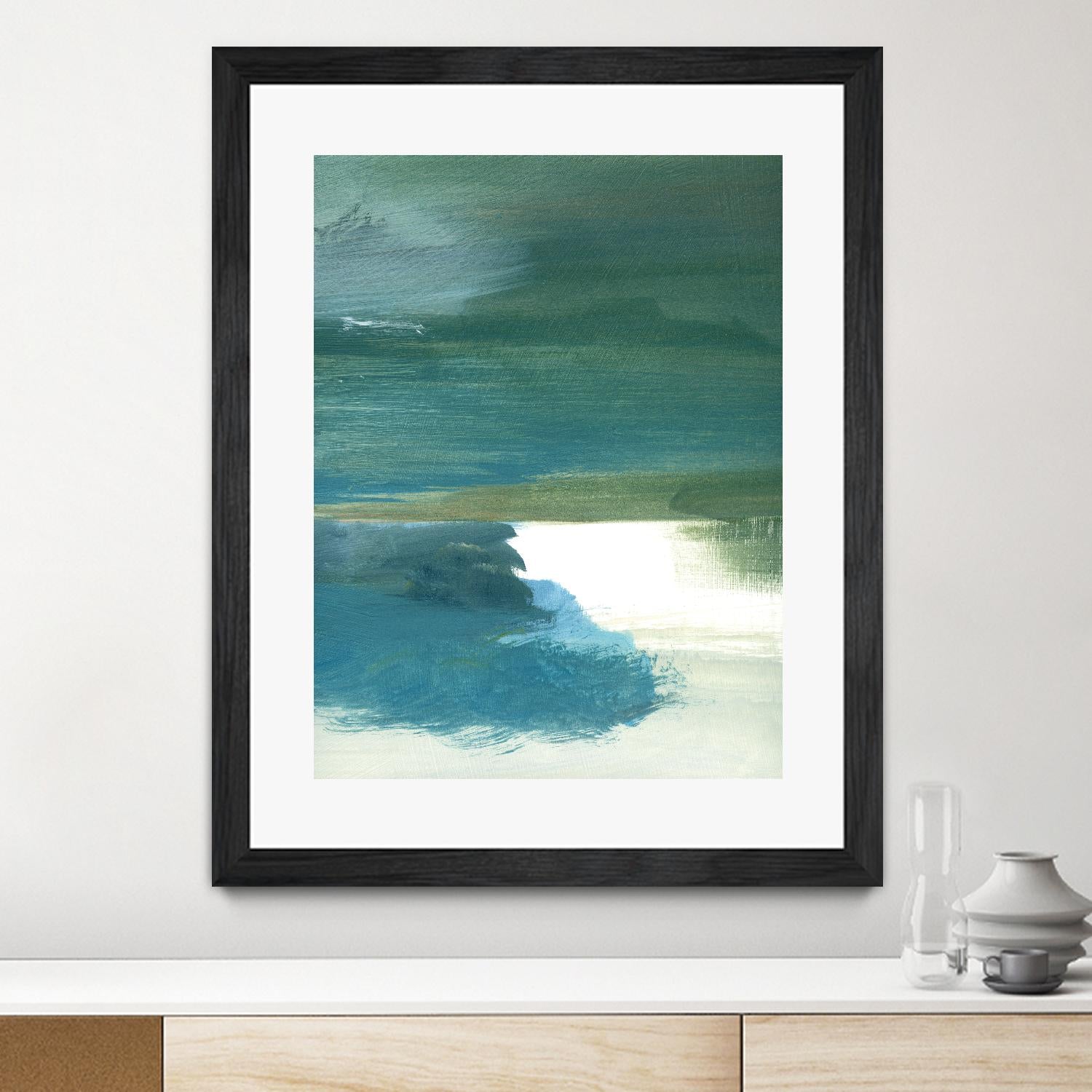 Coastal Seascapes C by THE Studio on GIANT ART - green abstract print beach house
