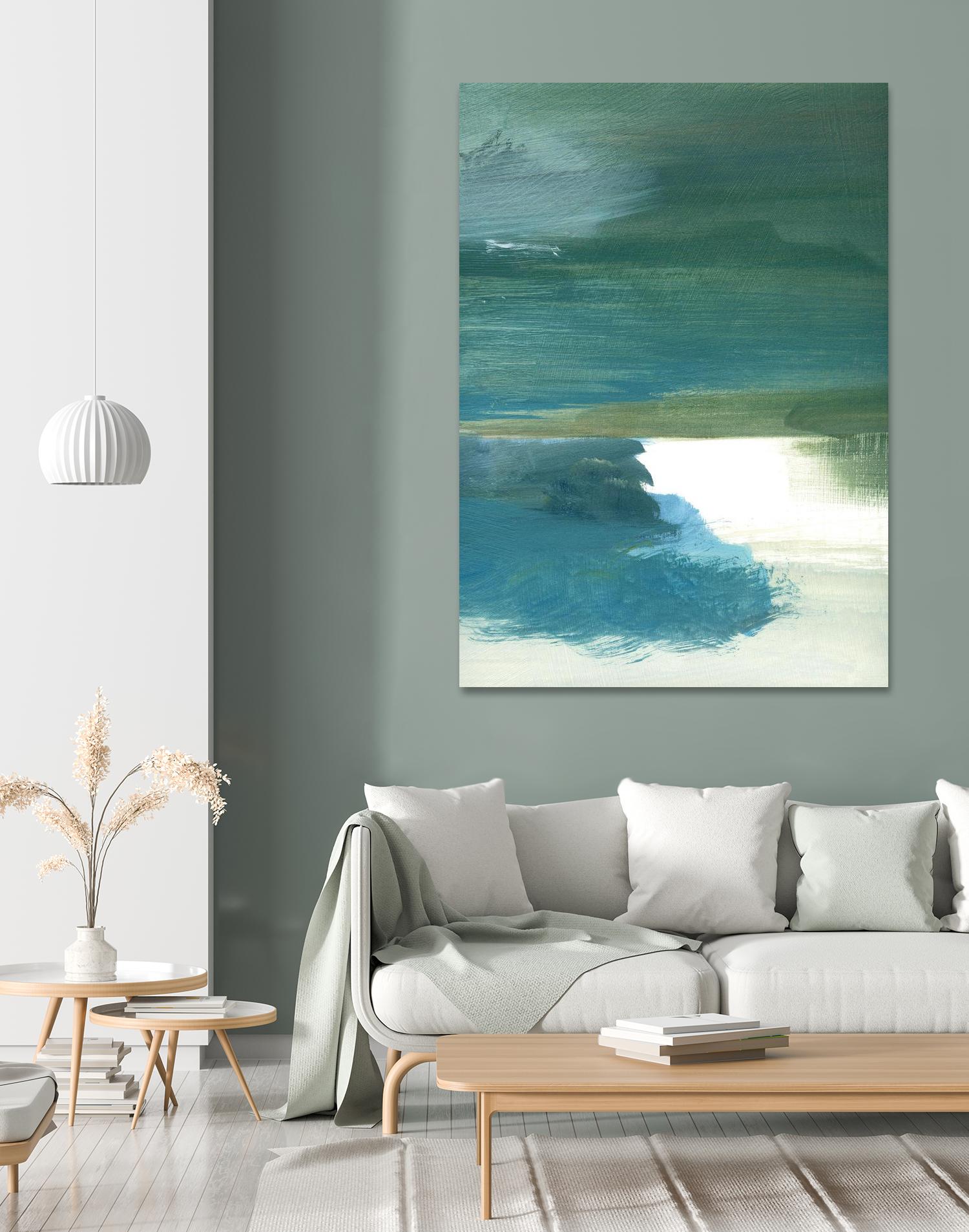 Coastal Seascapes C by THE Studio on GIANT ART - green abstract print beach house