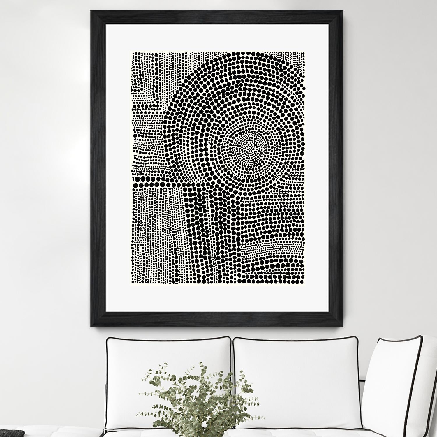 Clustered Dots B by Natasha Marie on GIANT ART - black abstract