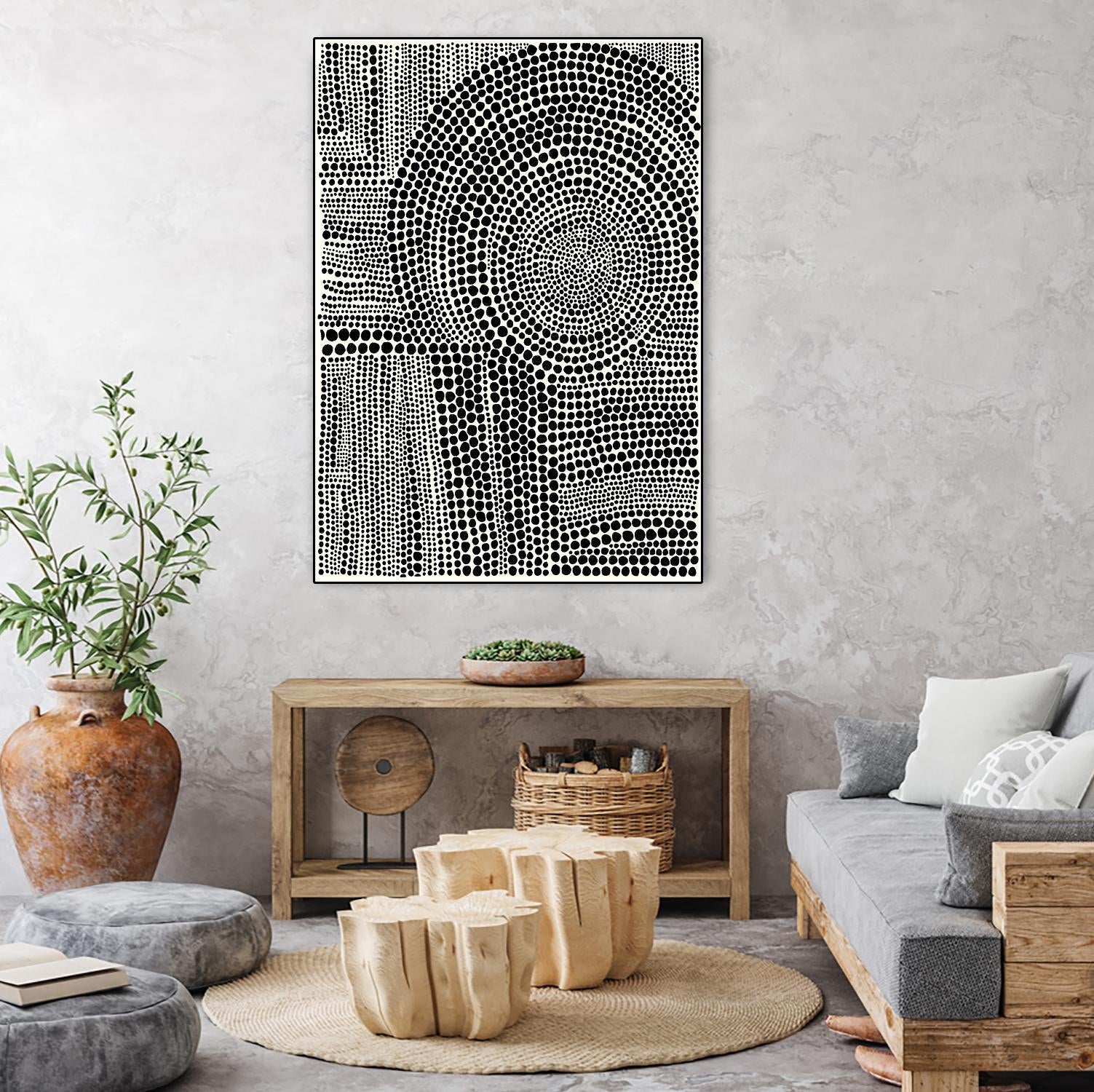 Clustered Dots B by Natasha Marie on GIANT ART - black abstract