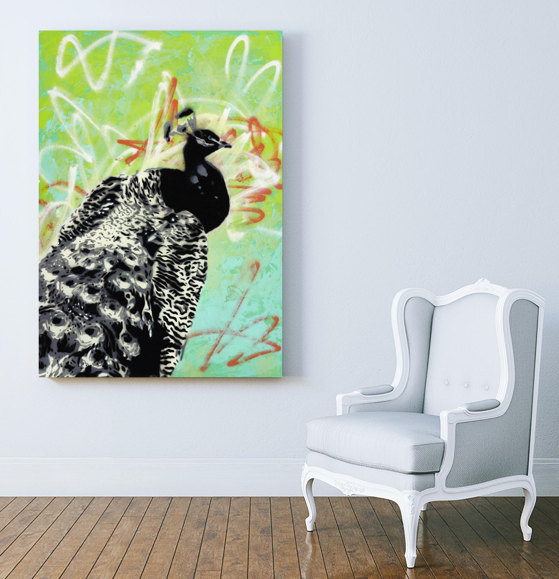 Peacock by Urban Soule on GIANT ART - green animals oiseau