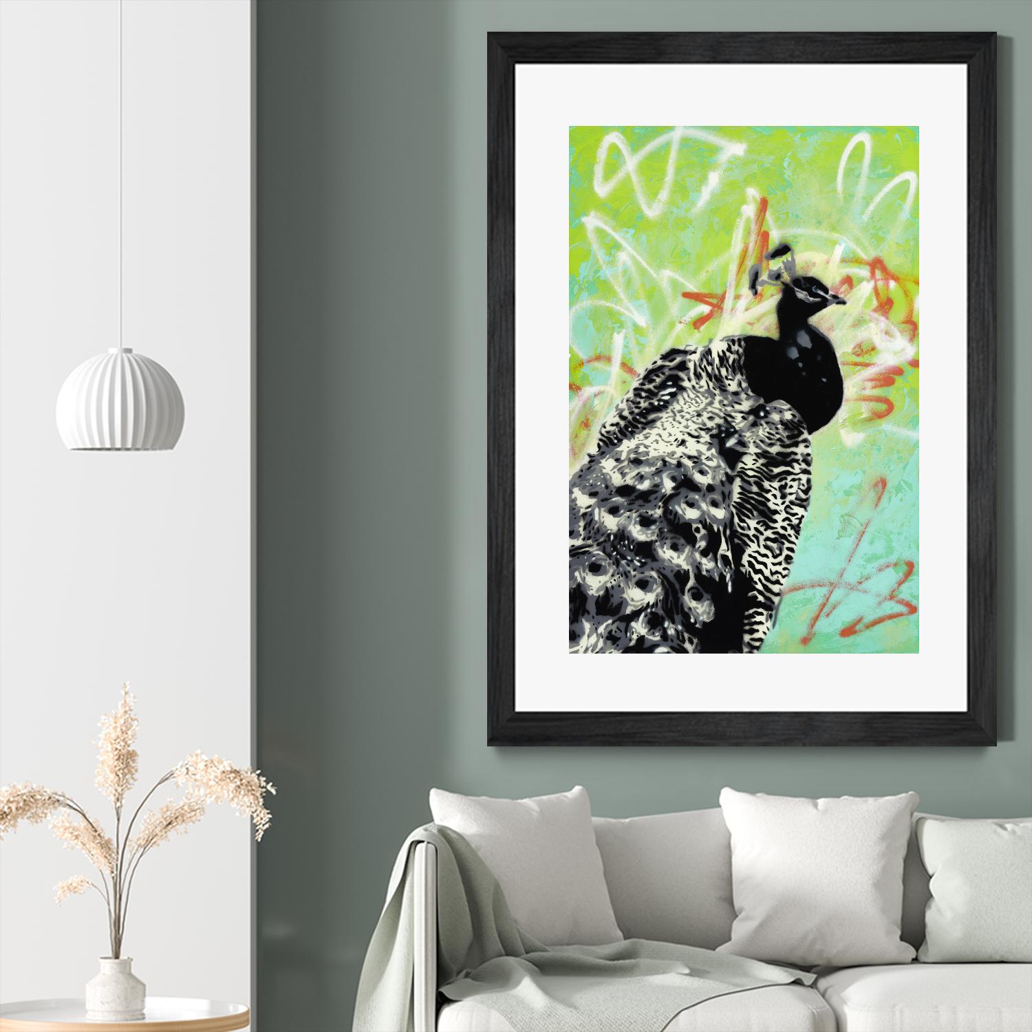 Peacock by Urban Soule on GIANT ART - green animals oiseau