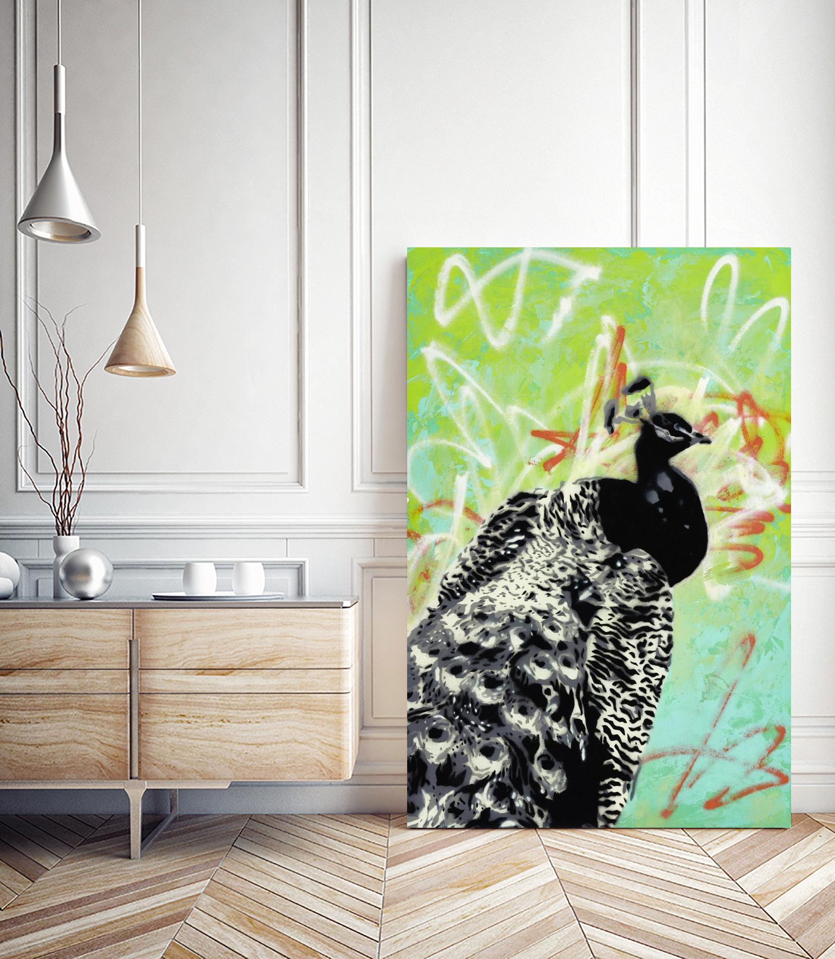 Peacock by Urban Soule on GIANT ART - green animals oiseau