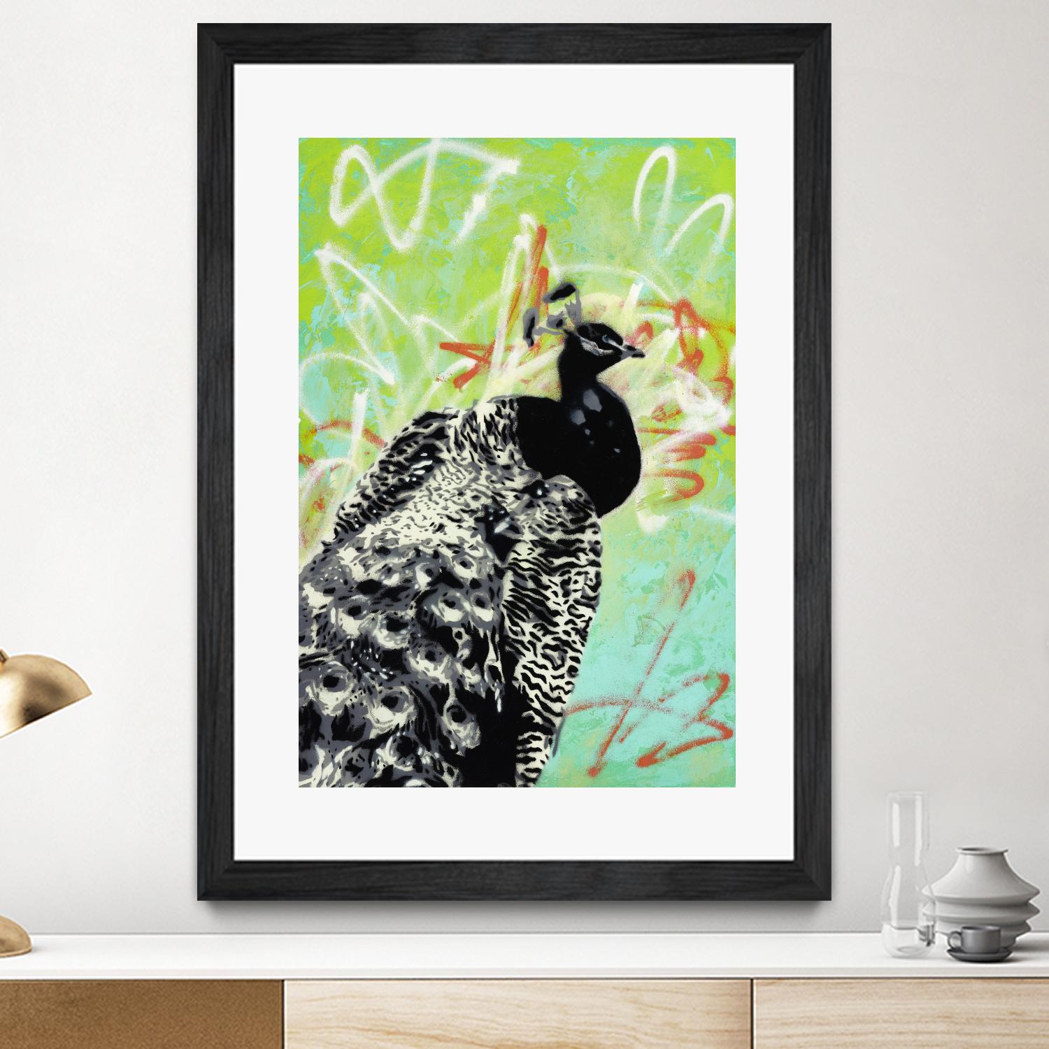 Peacock by Urban Soule on GIANT ART - green animals oiseau