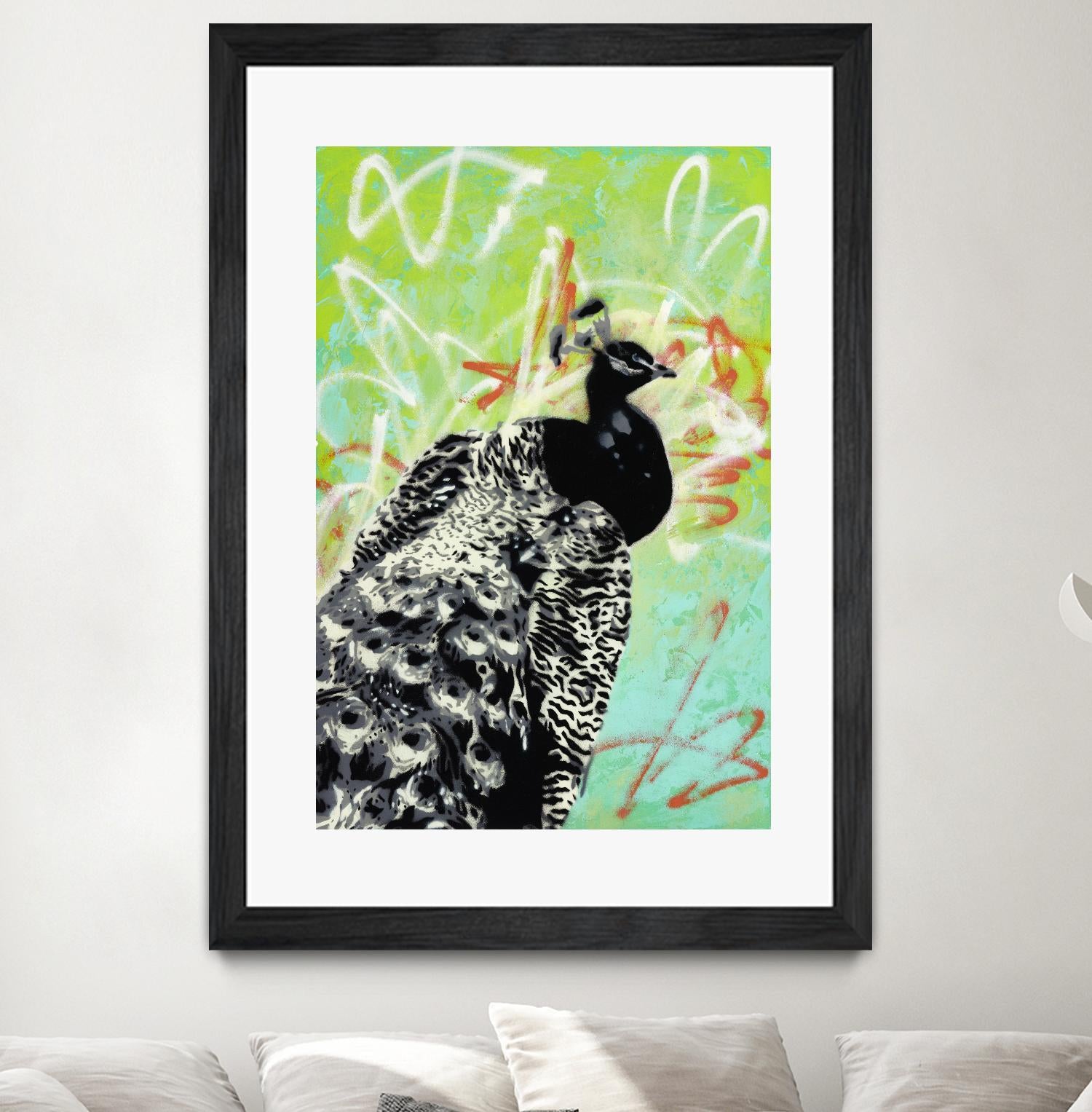 Peacock by Urban Soule on GIANT ART - green animals oiseau