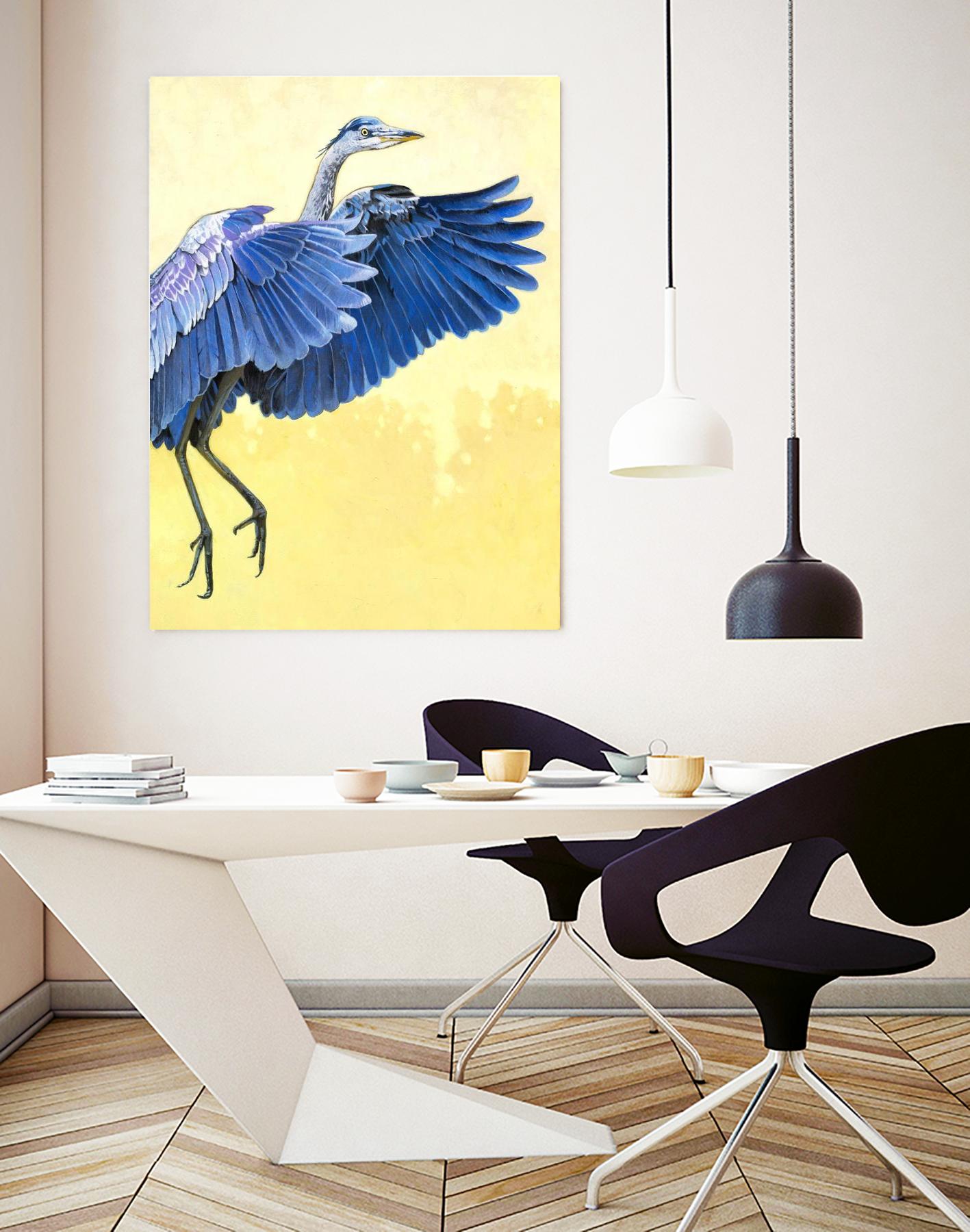 Great Blue Heron by Max Hayslette on GIANT ART - blue animal oiseau