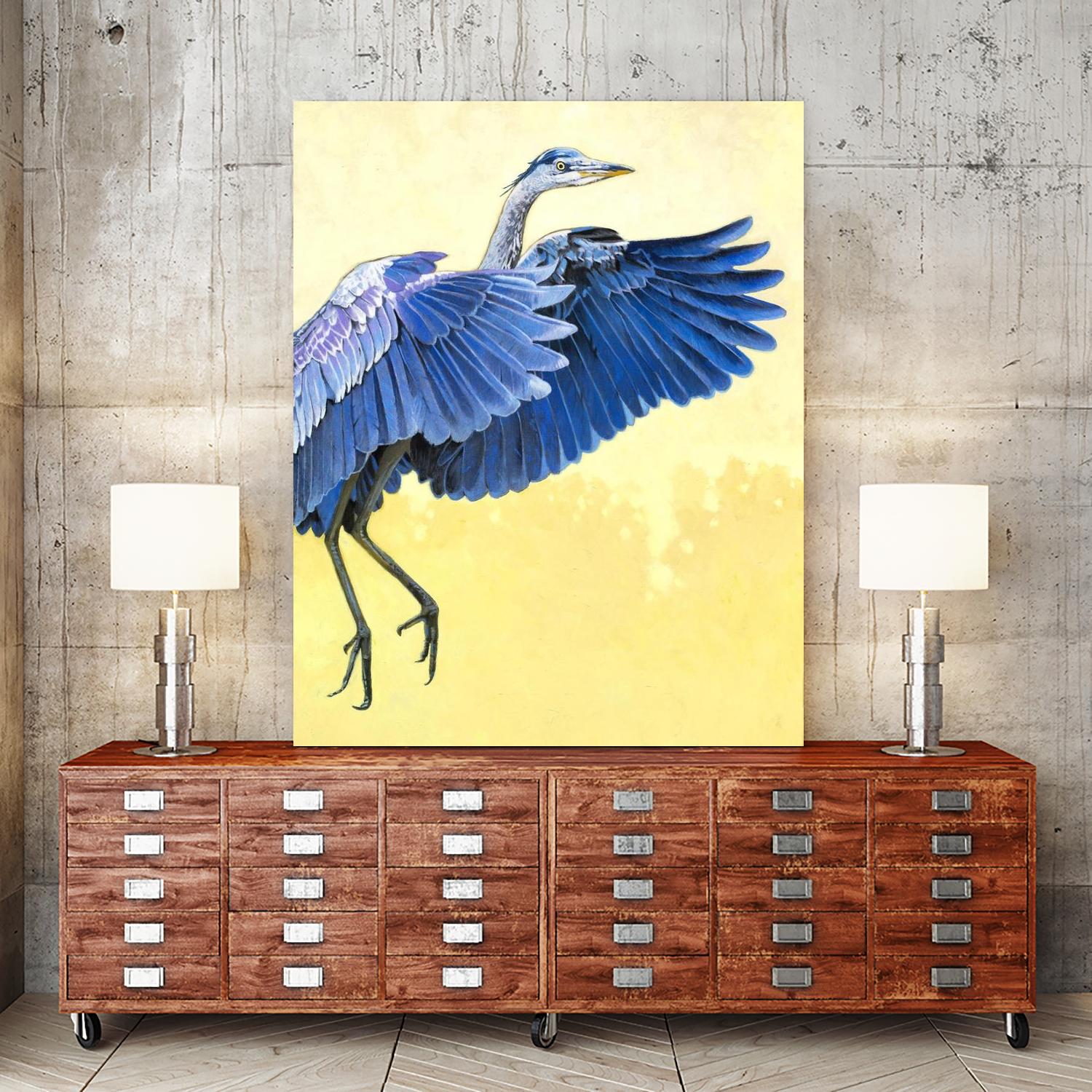 Great Blue Heron by Max Hayslette on GIANT ART - blue animal oiseau