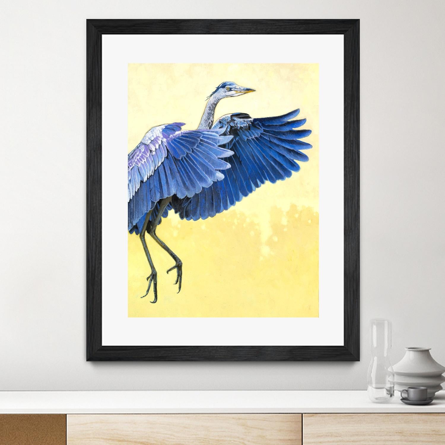 Great Blue Heron by Max Hayslette on GIANT ART - blue animal oiseau