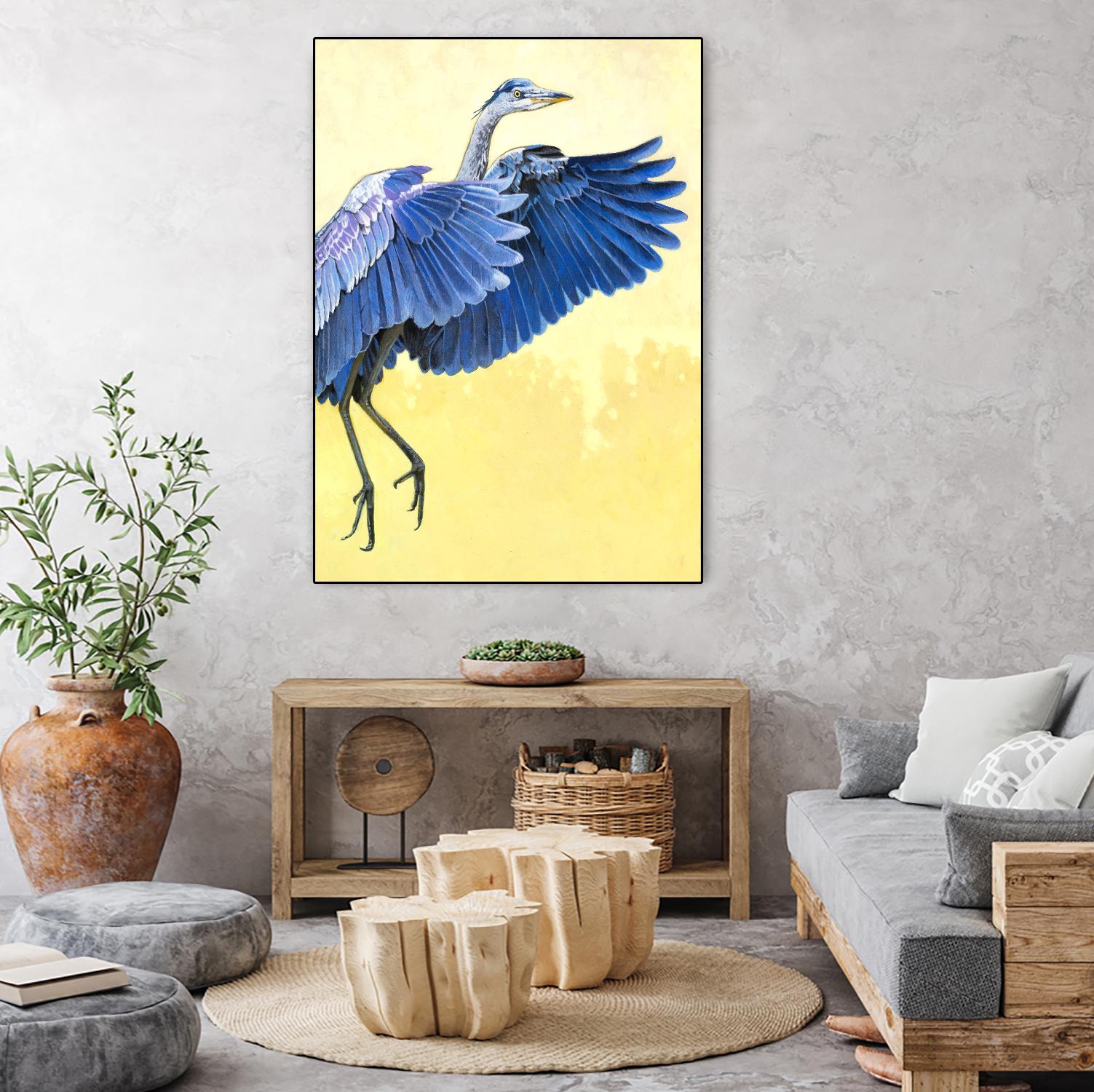 Great Blue Heron by Max Hayslette on GIANT ART - blue animals