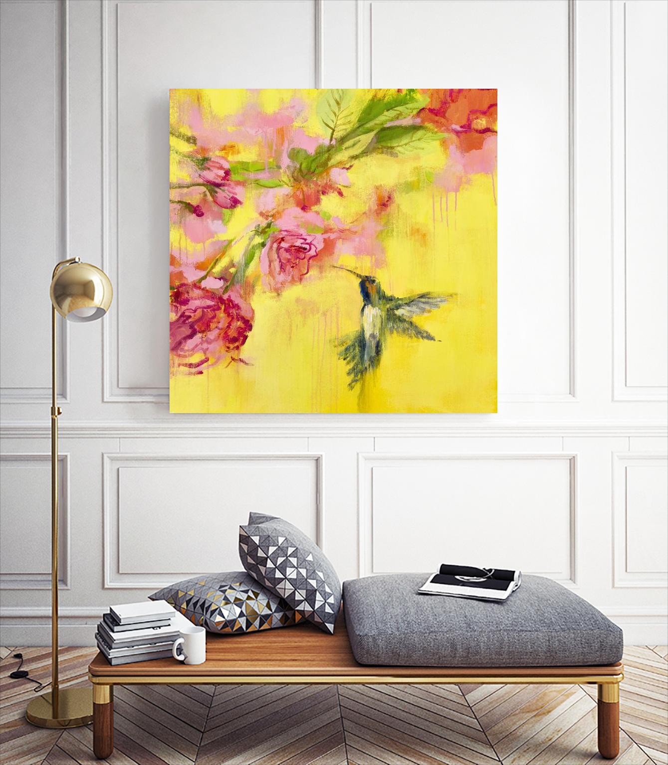 Hummingbird 1 by PN Studio on GIANT ART - pink flowers colibri