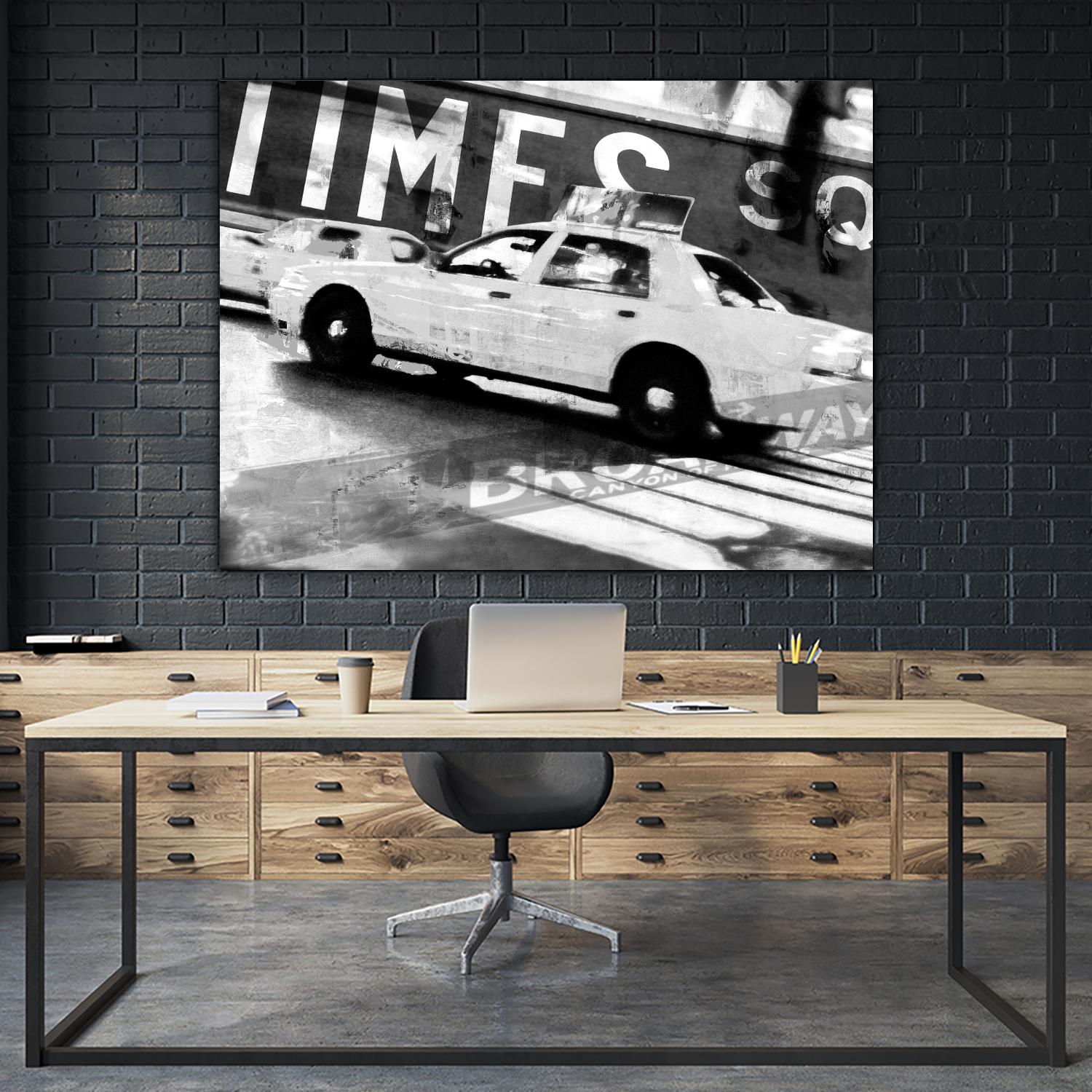 Times Square Taxi 2 by GI ArtLab on GIANT ART - black city scene