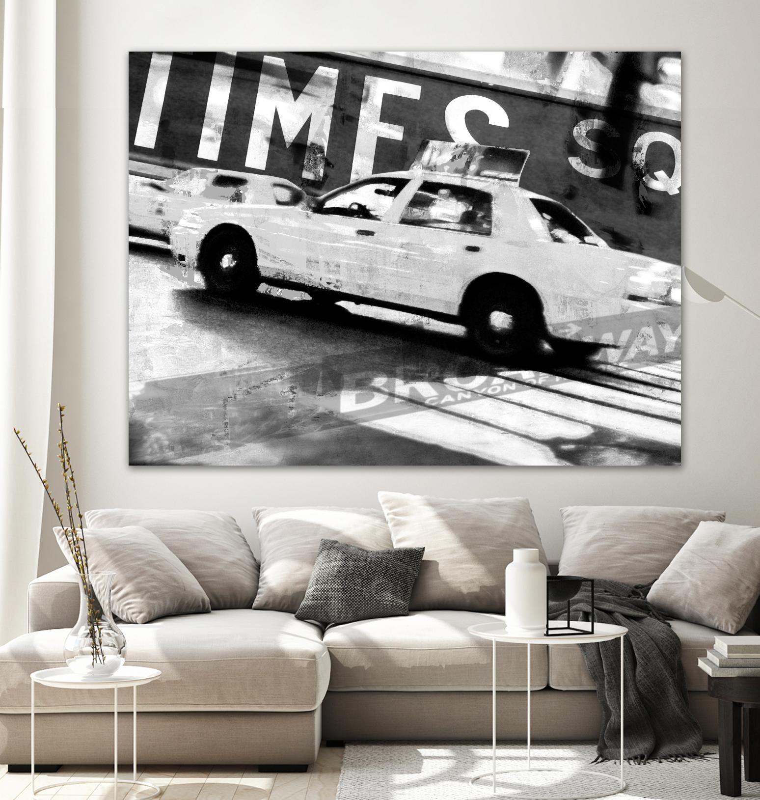 Times Square Taxi 2 by GI ArtLab on GIANT ART - black city scene