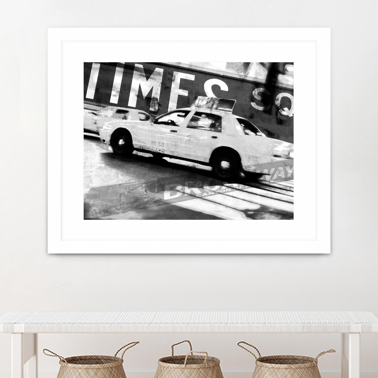 Times Square Taxi 2 by GI ArtLab on GIANT ART - white black & white
