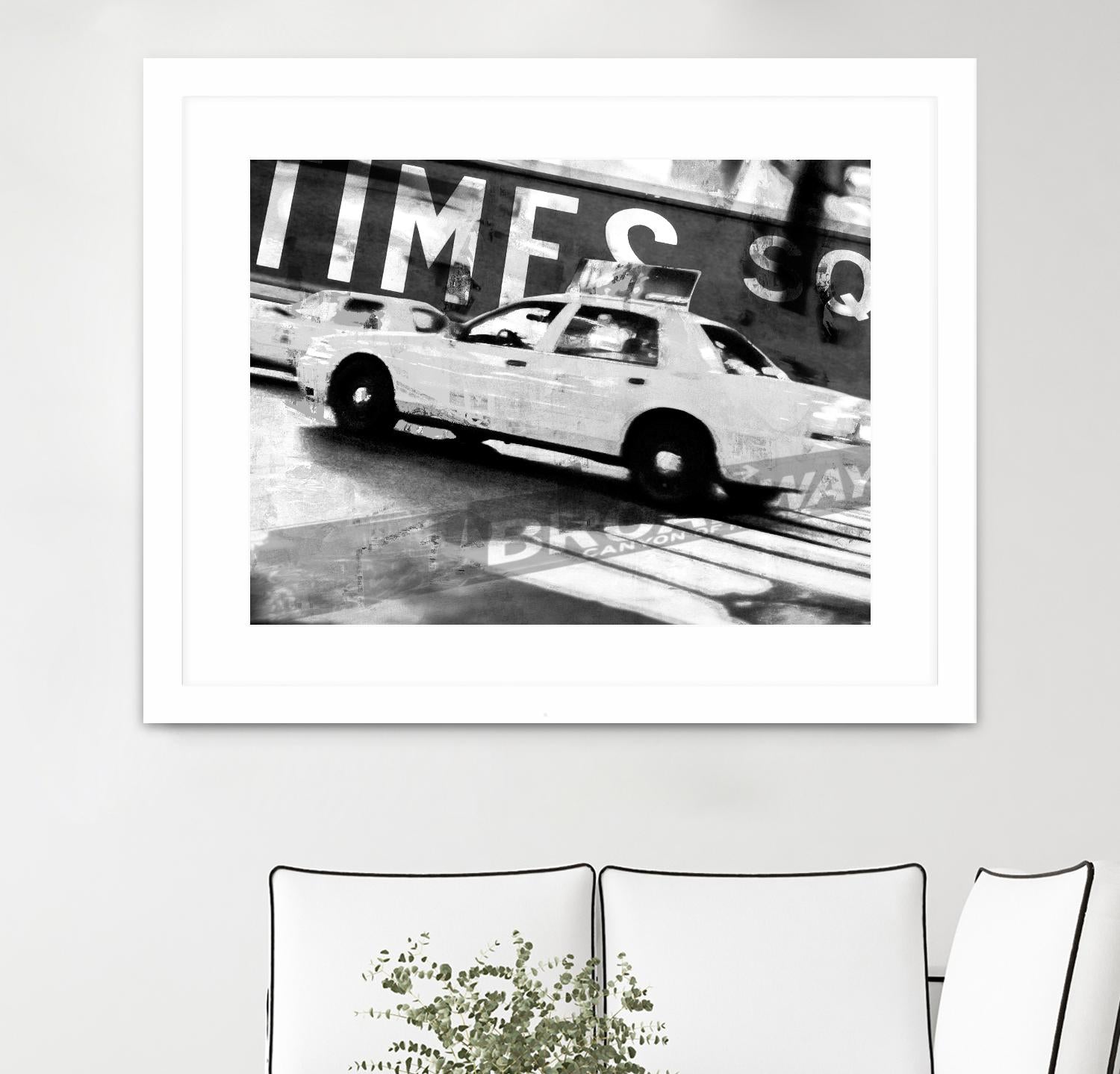 Times Square Taxi 2 by GI ArtLab on GIANT ART - white black & white