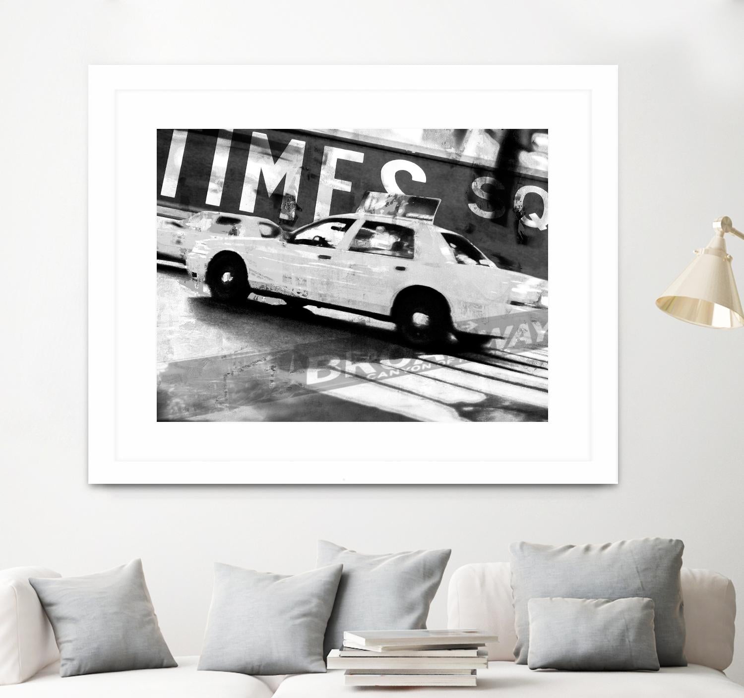 Times Square Taxi 2 by GI ArtLab on GIANT ART - white black & white