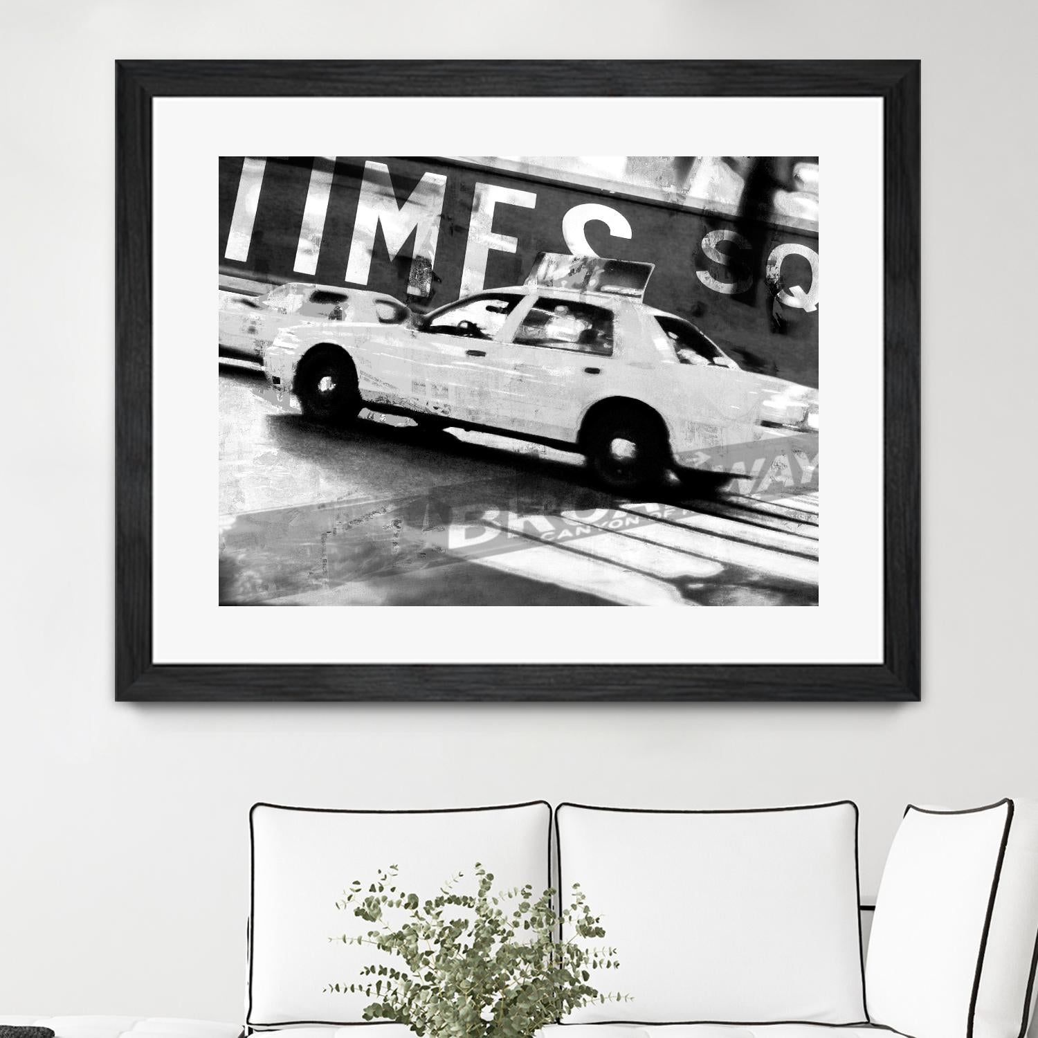 Times Square Taxi 2 by GI ArtLab on GIANT ART - white black & white