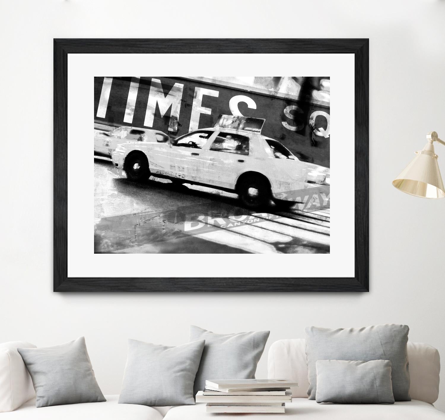 Times Square Taxi 2 by GI ArtLab on GIANT ART - white black & white