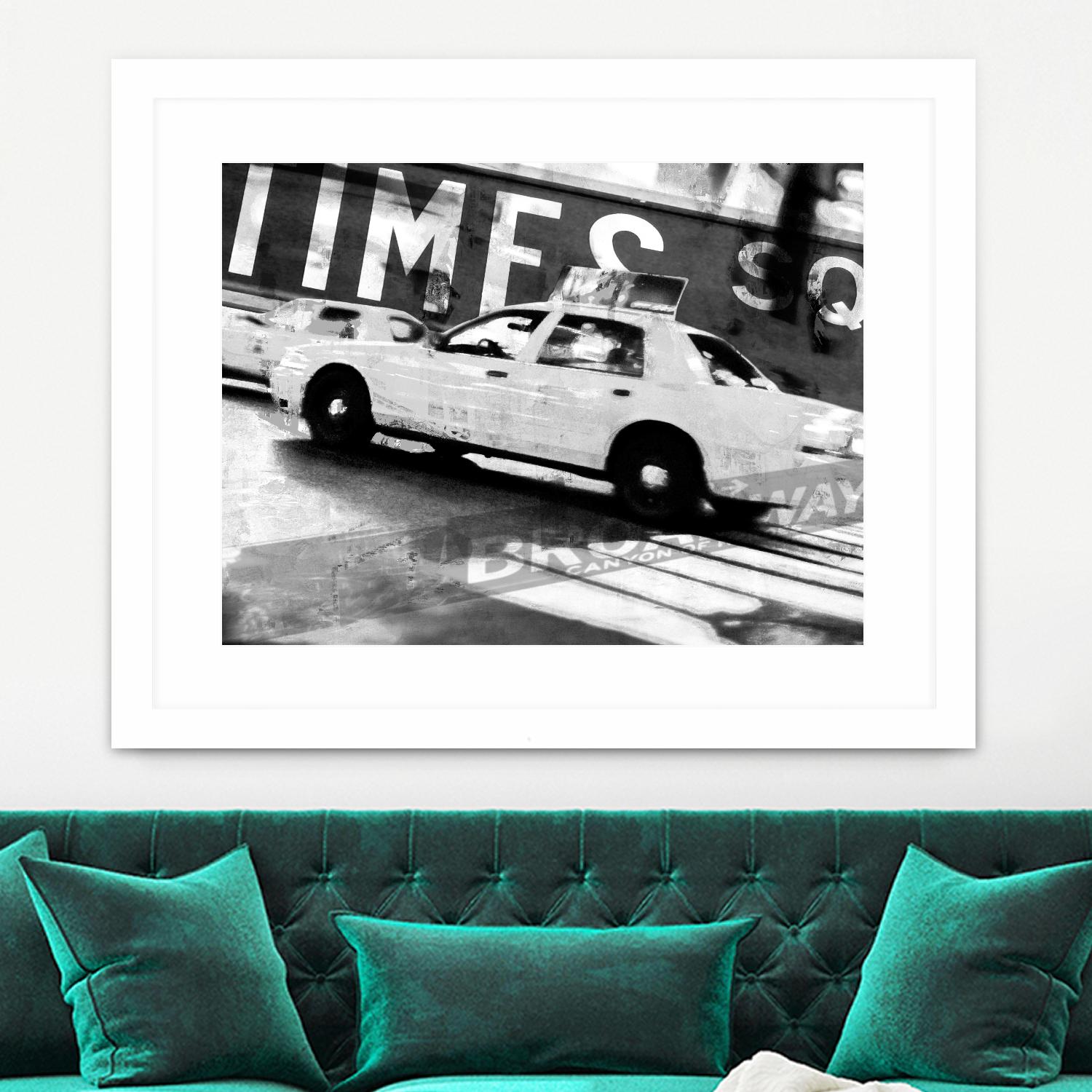Times Square Taxi 2 by GI ArtLab on GIANT ART - white black & white