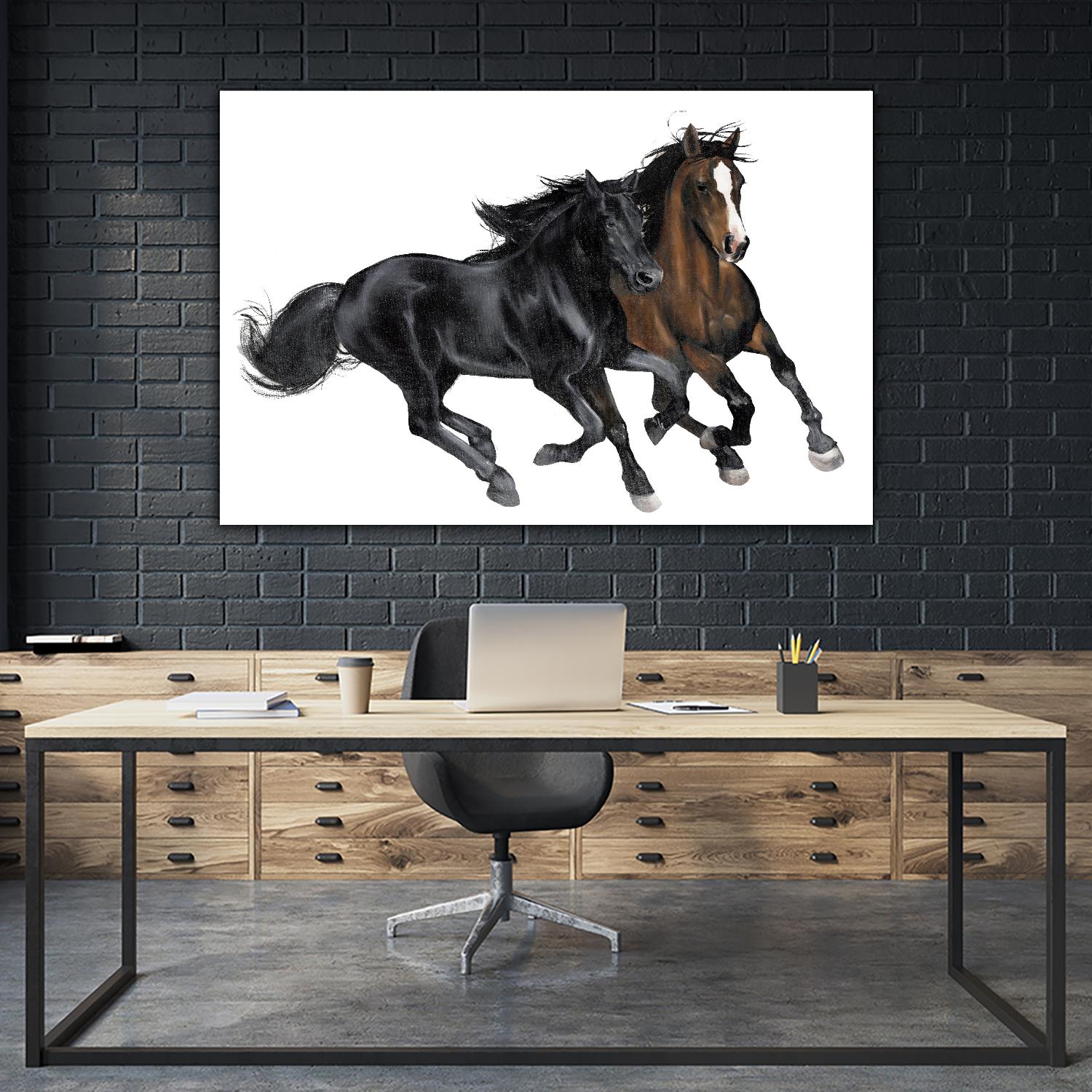 Black & Brown Horse by Stefano Altamura on GIANT ART - brown animals