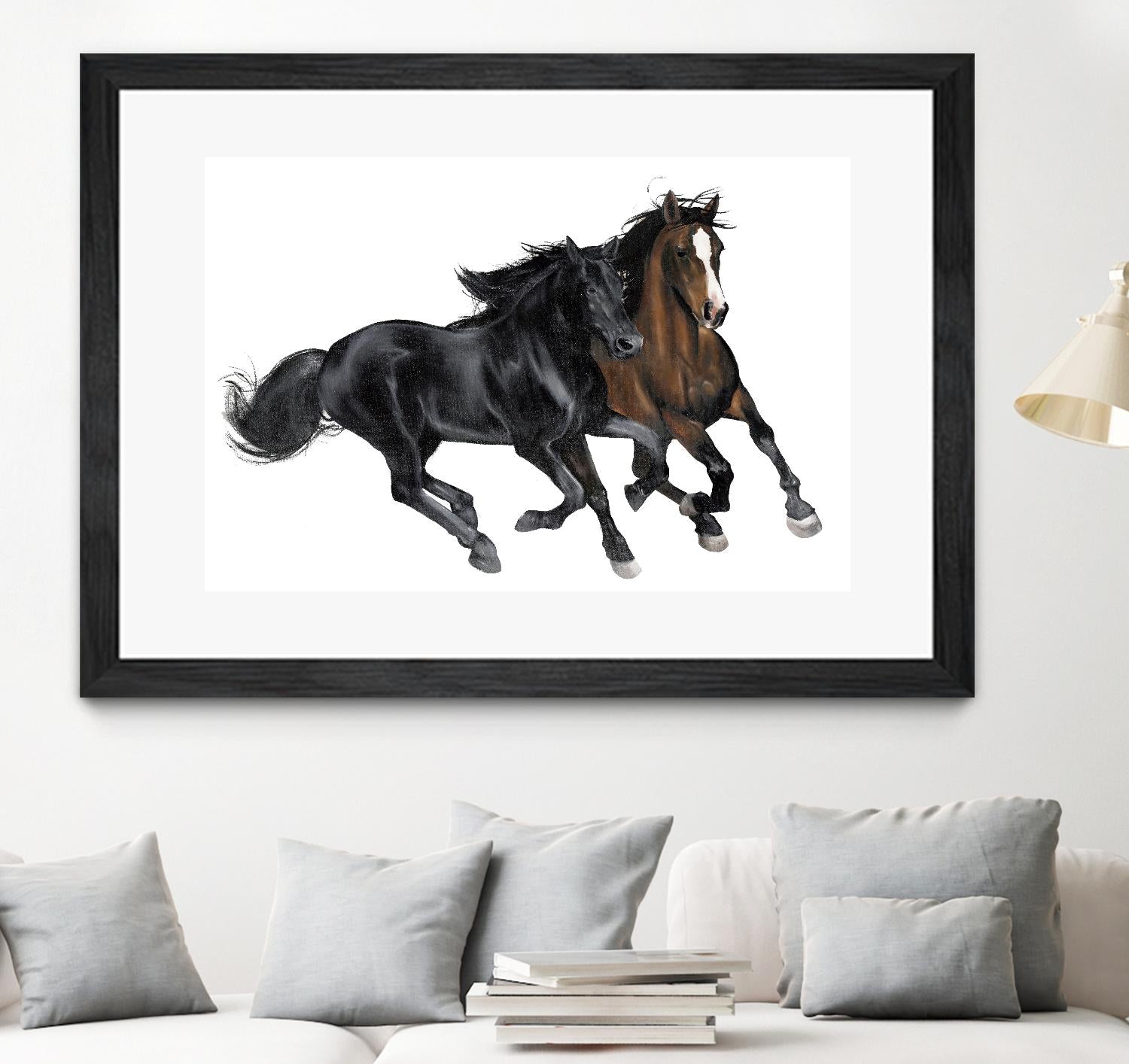 Black & Brown Horse by Stefano Altamura on GIANT ART - white black & white horse