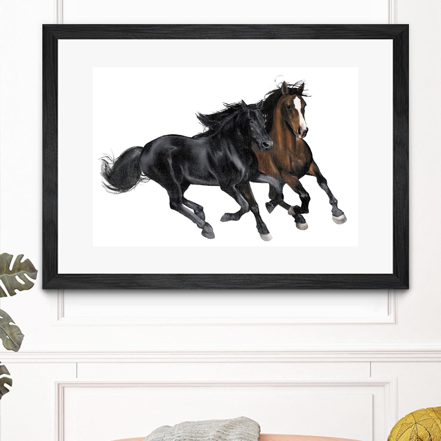 Black & Brown Horse by Stefano Altamura on GIANT ART - white black & white horse