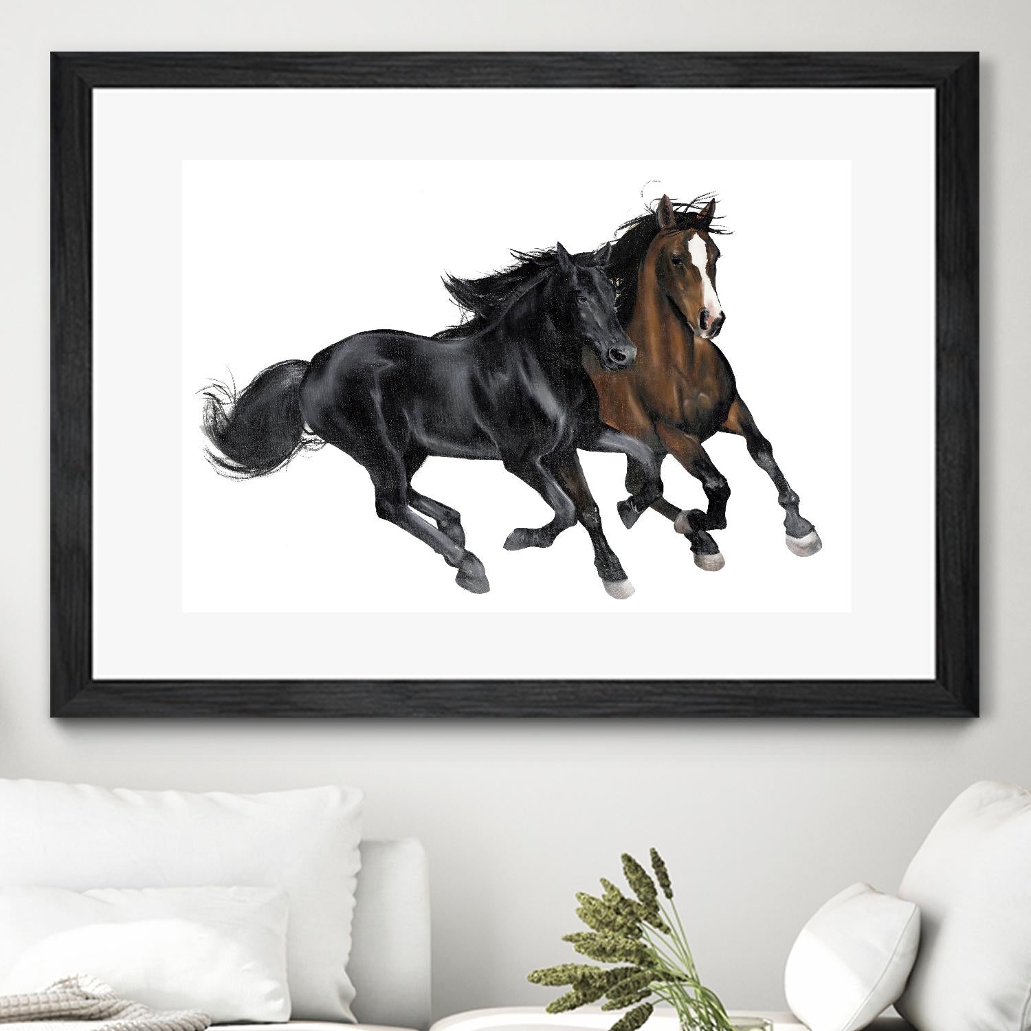 Black & Brown Horse by Stefano Altamura on GIANT ART - white black & white horse