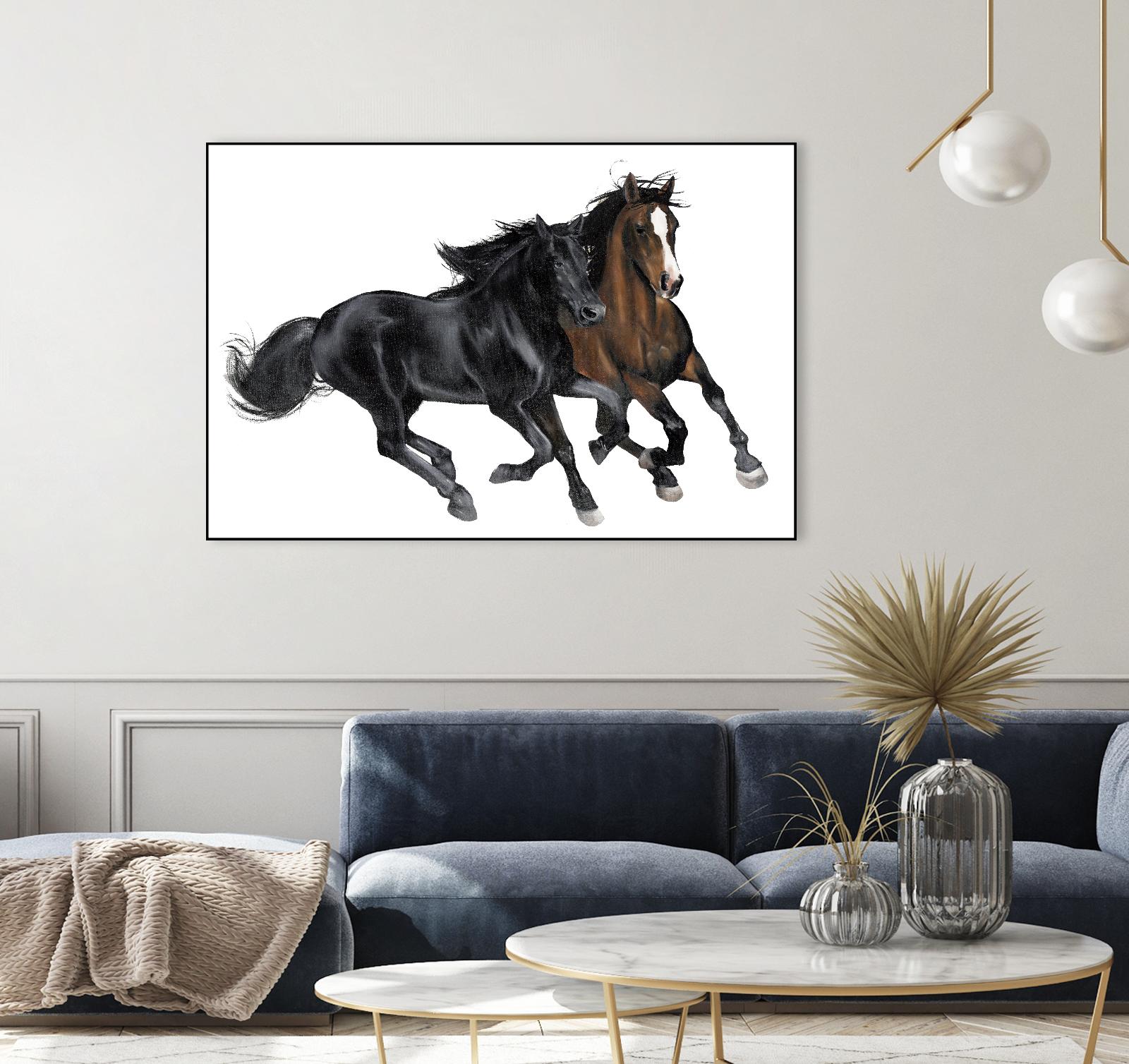 Black & Brown Horse by Stefano Altamura on GIANT ART - brown animals