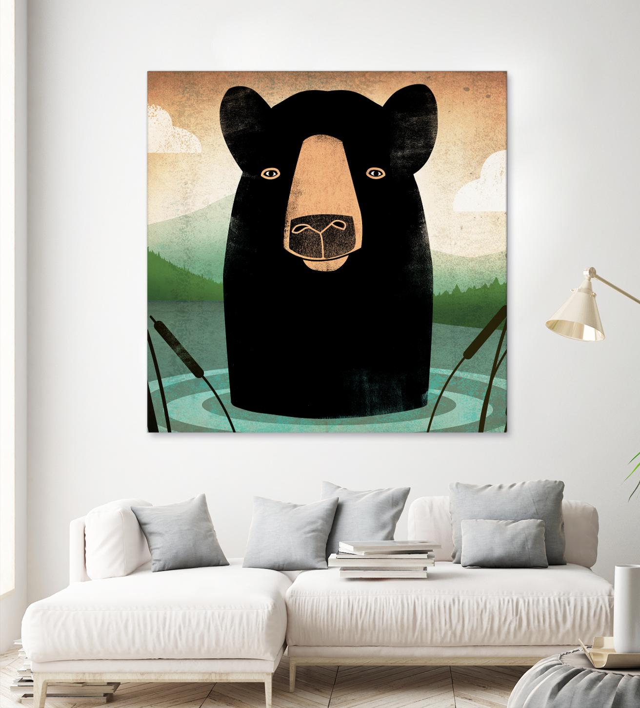 Skinny Dip Crop by Ryan Fowler on GIANT ART - blue animals