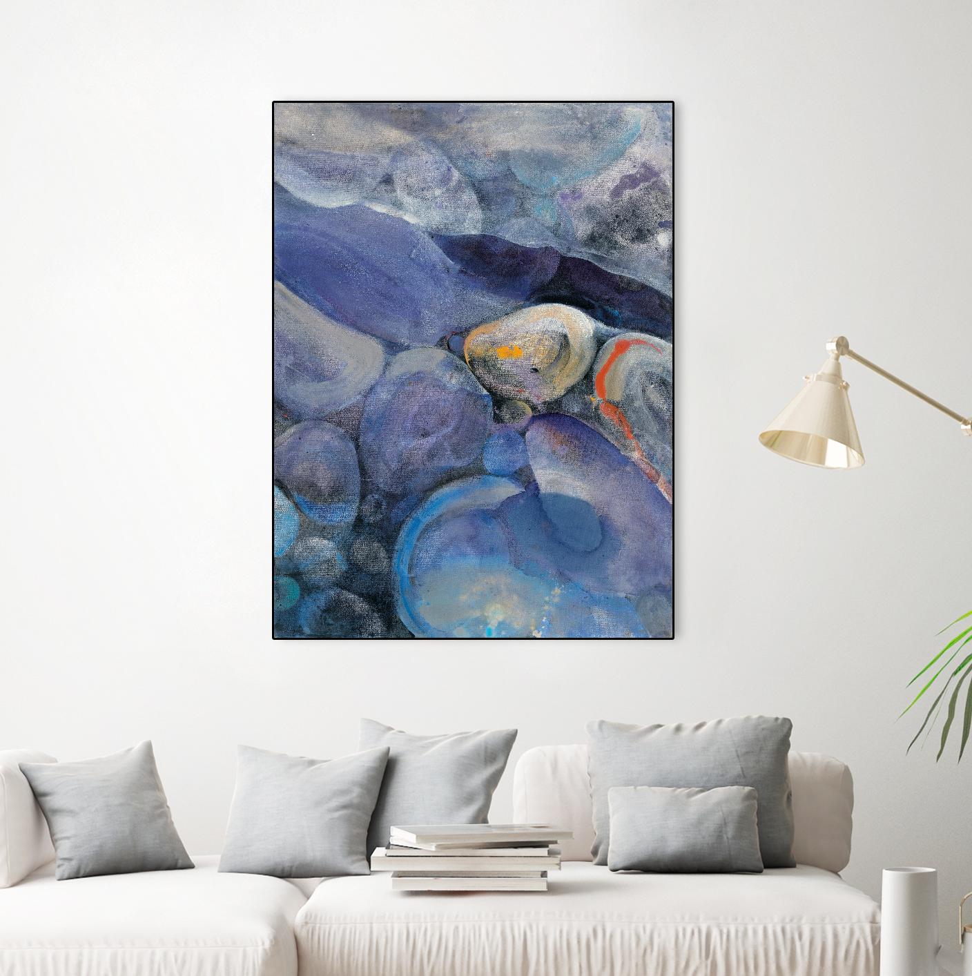 In the Stream II by Albena Hristova on GIANT ART - blue abstract