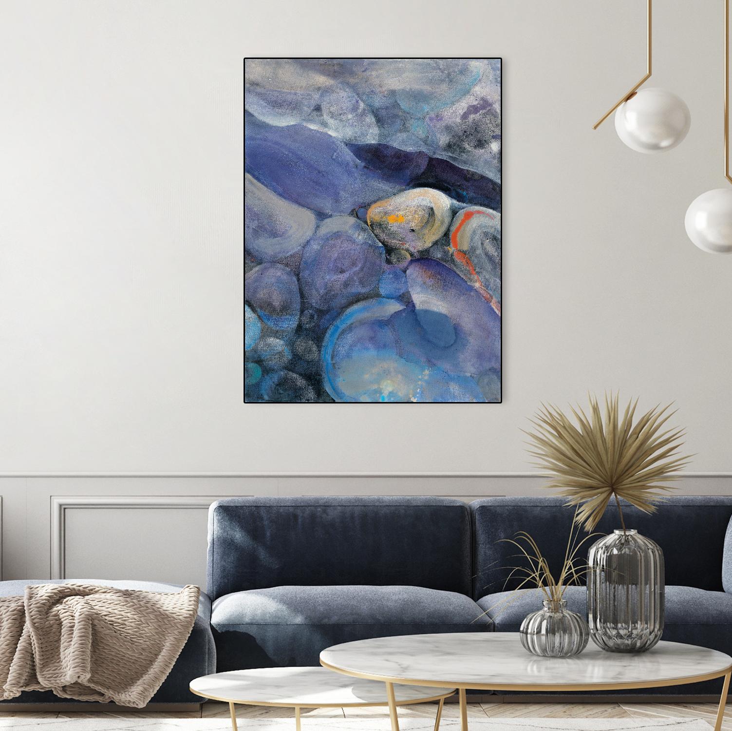 In the Stream II by Albena Hristova on GIANT ART - blue abstract