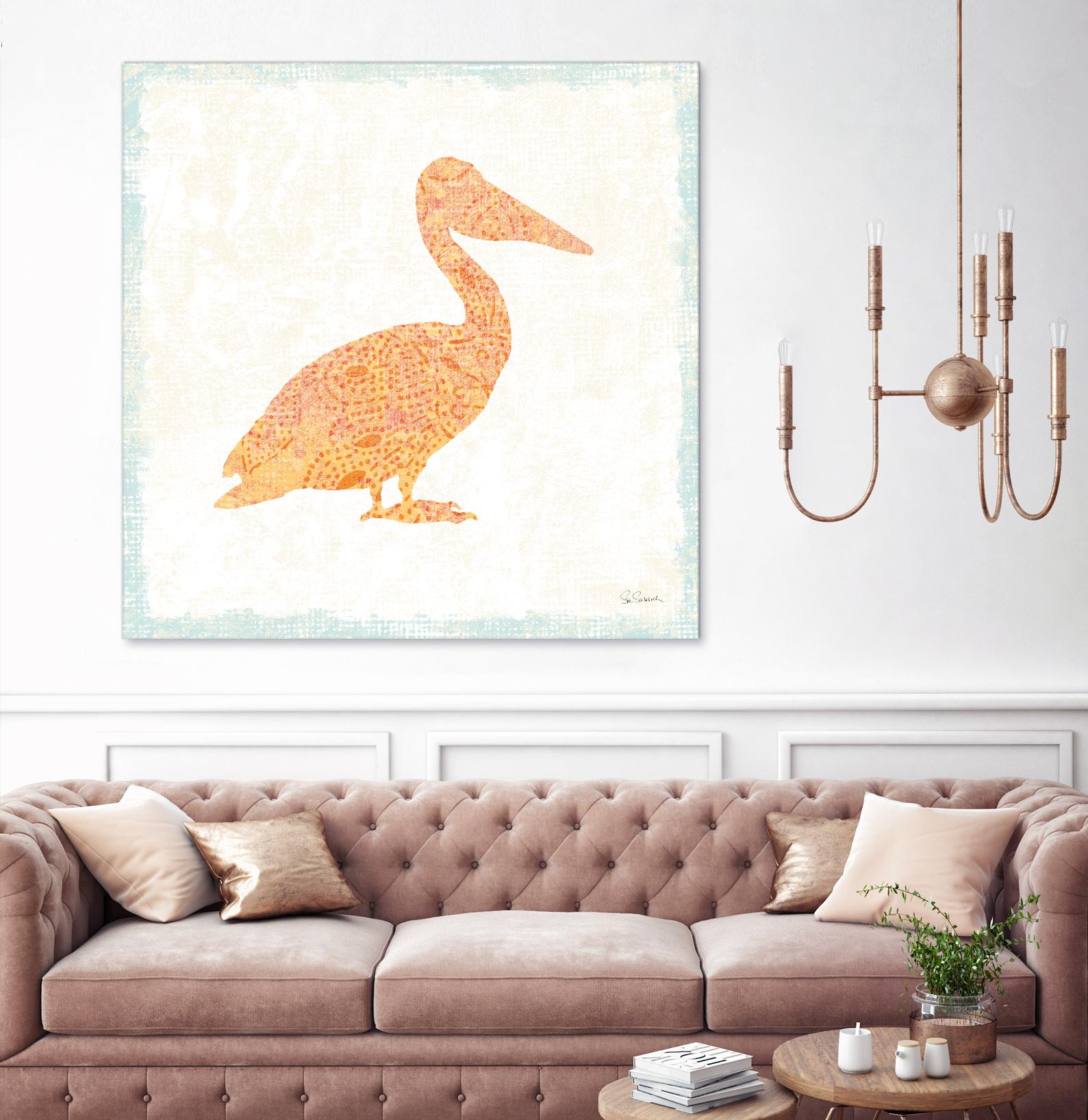 Flamingo Tropicale IX by Carol Rowan on GIANT ART - beige tropical