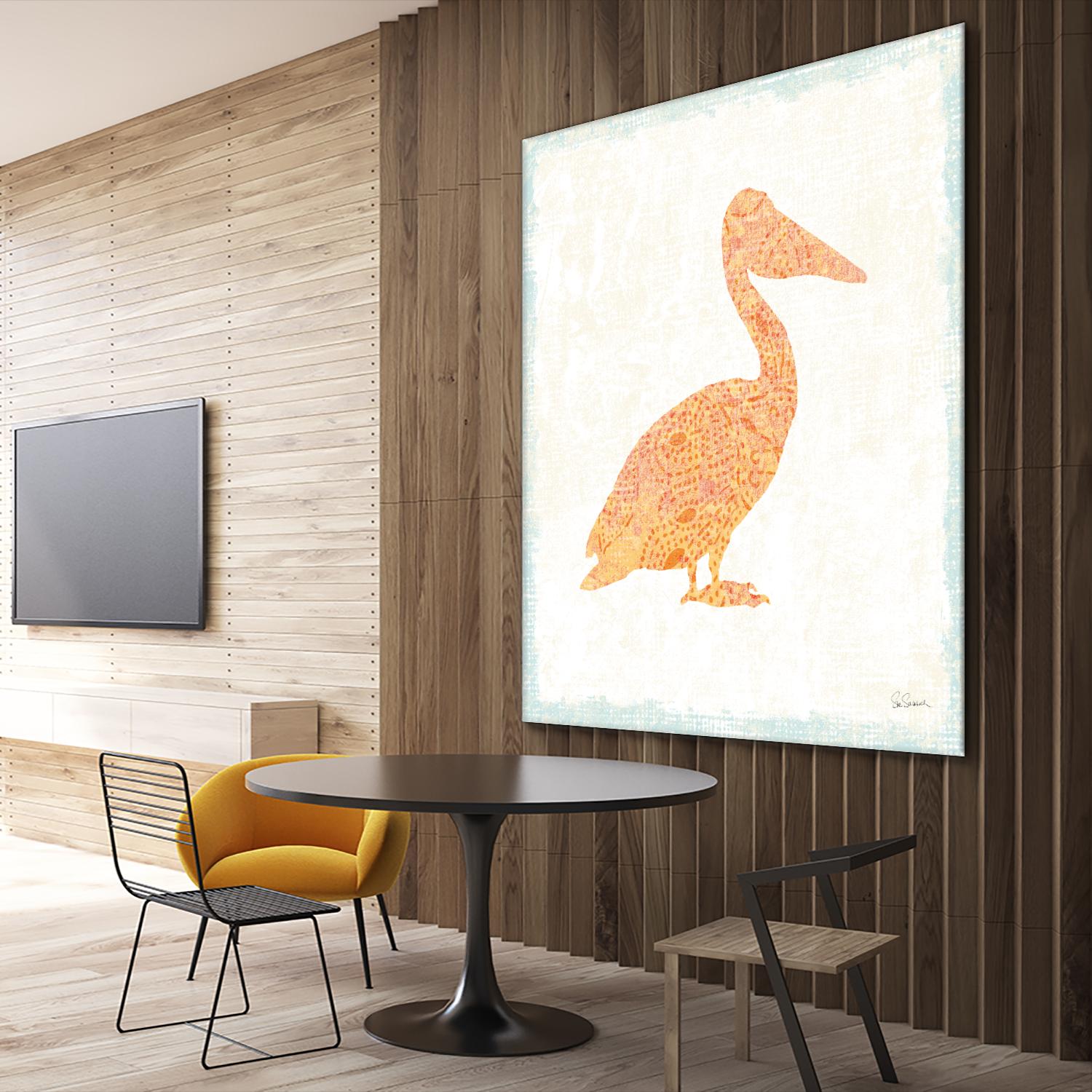 Flamingo Tropicale IX by Carol Rowan on GIANT ART - beige tropical