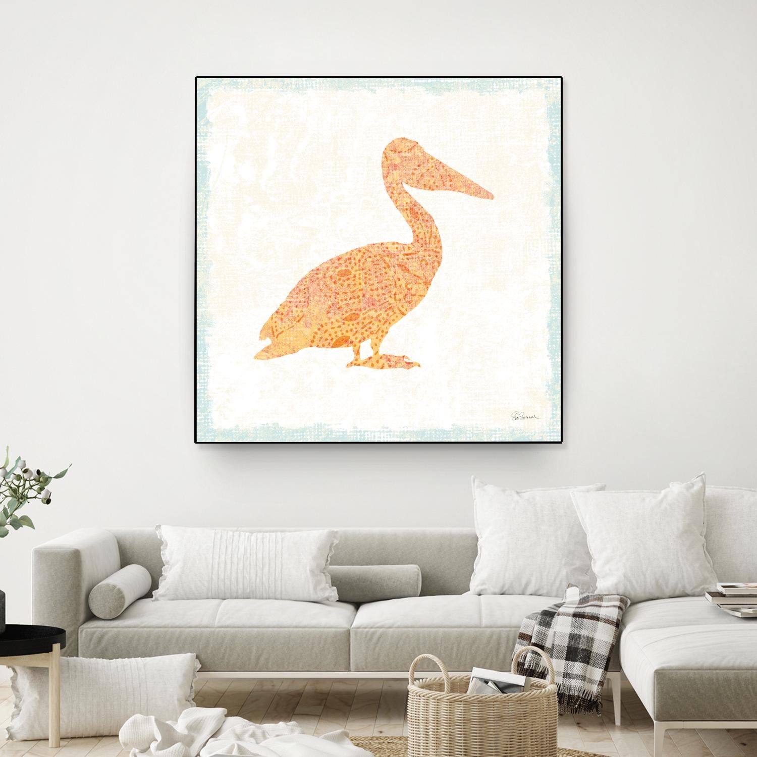 Flamingo Tropicale IX by Carol Rowan on GIANT ART - beige tropical