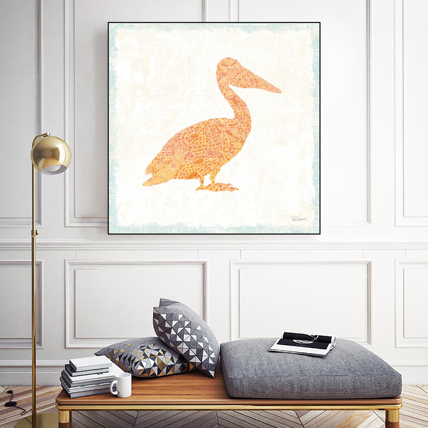 Flamingo Tropicale IX by Carol Rowan on GIANT ART - beige tropical