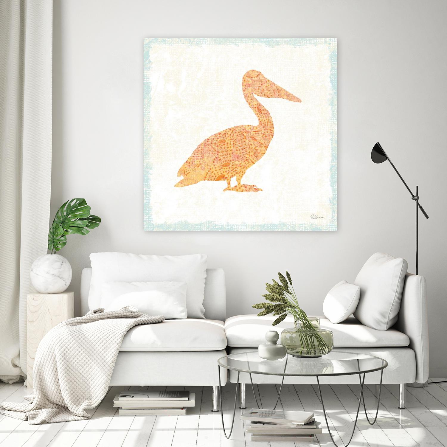 Flamingo Tropicale IX by Carol Rowan on GIANT ART - beige animal bird