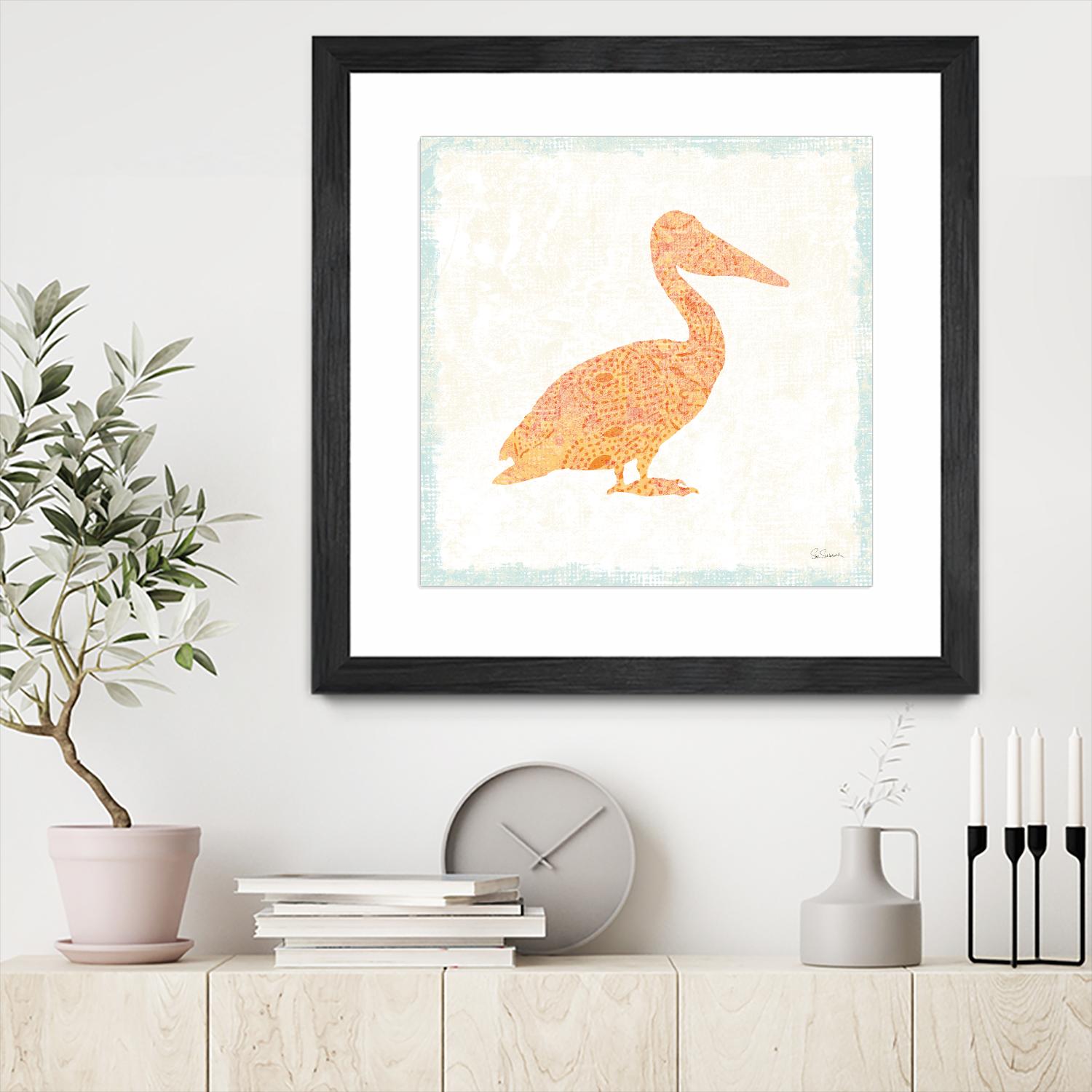 Flamingo Tropicale IX by Carol Rowan on GIANT ART - beige tropical