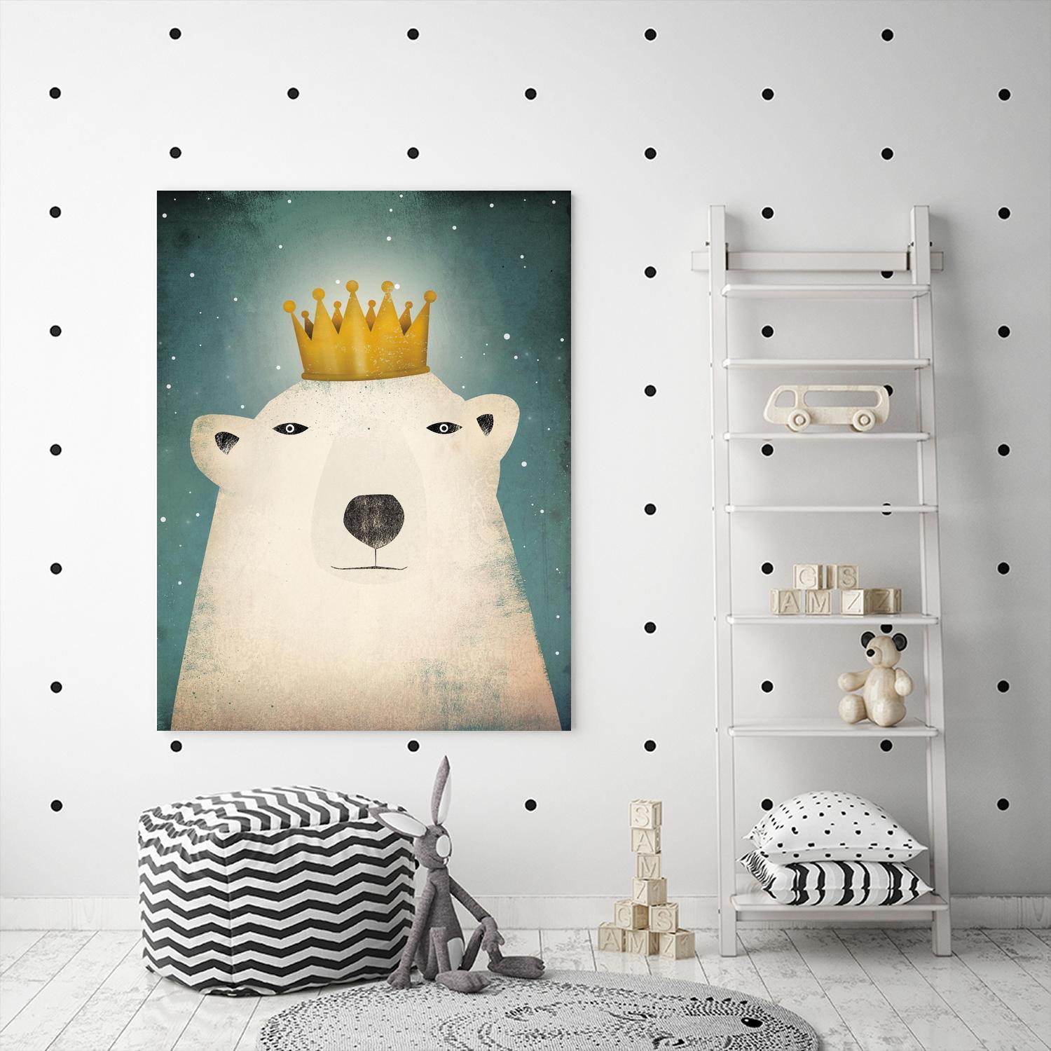 Polar King by Ryan Fowler on GIANT ART - gold art for kids polar bear