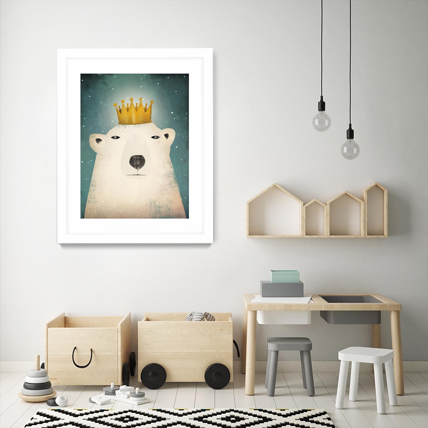 Polar King by Ryan Fowler on GIANT ART - gold art for kids polar bear