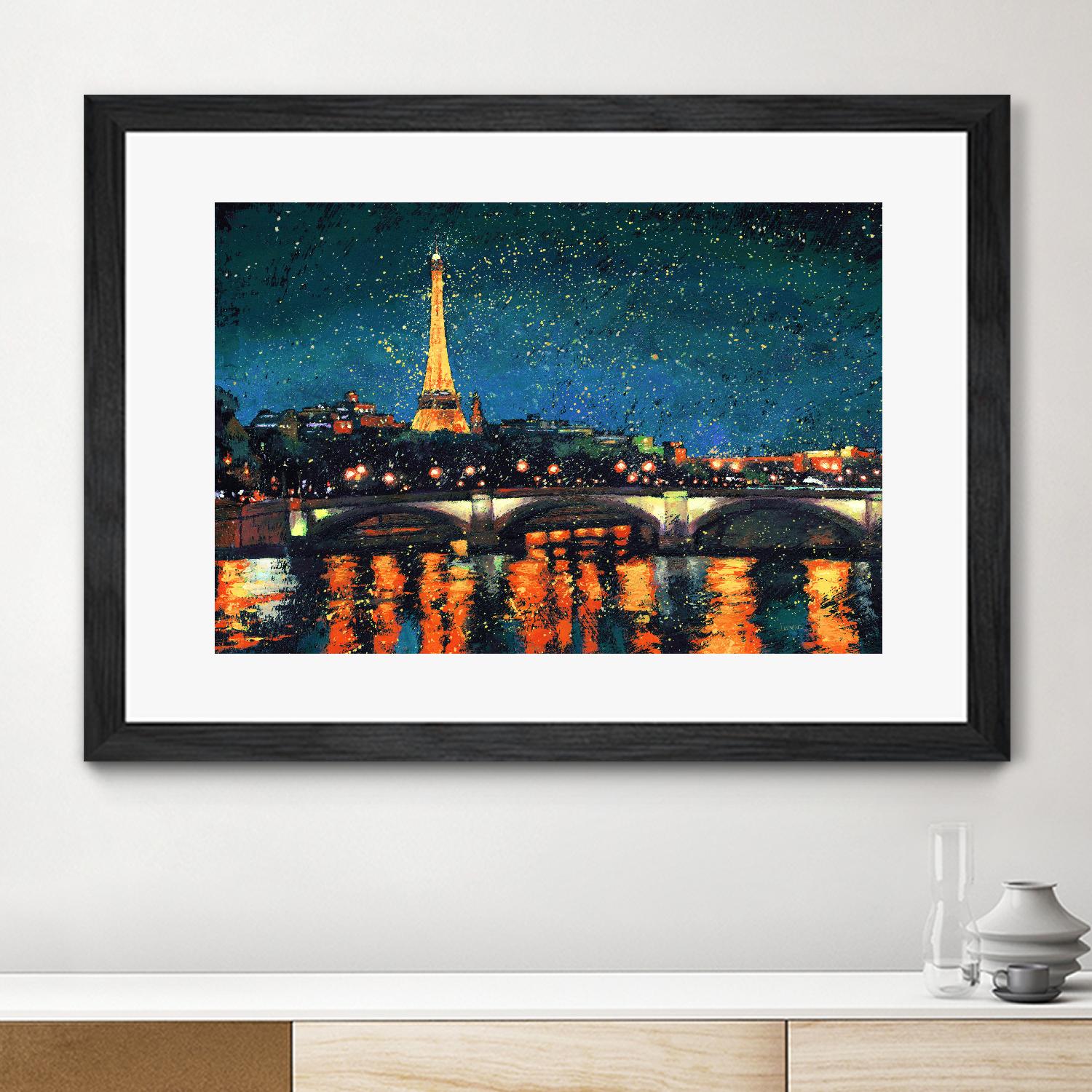 Paris Nights Blue I by James Wiens on GIANT ART - blue architecture eiffel tower