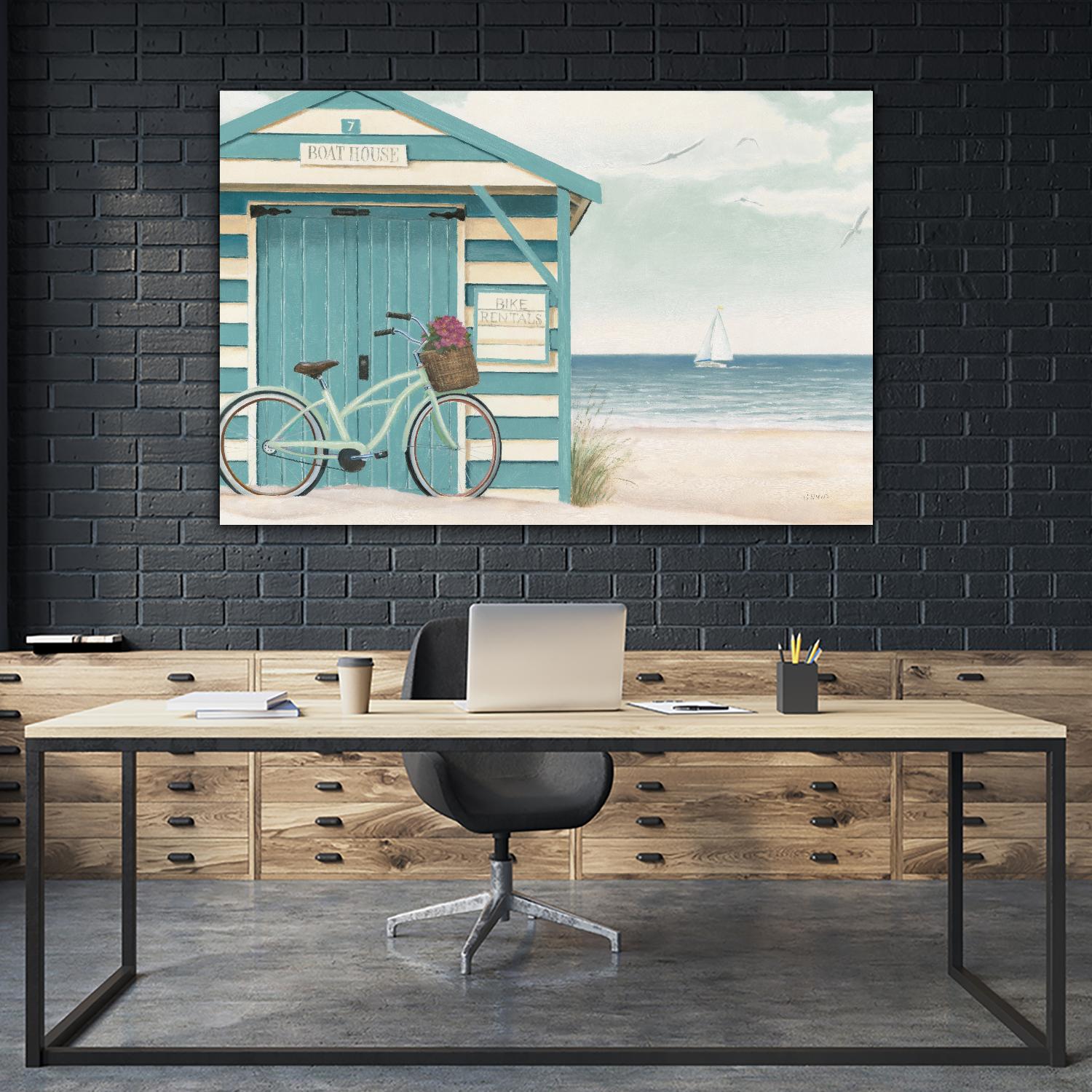 Beach Cruiser I by James Wiens on GIANT ART - beige nautical